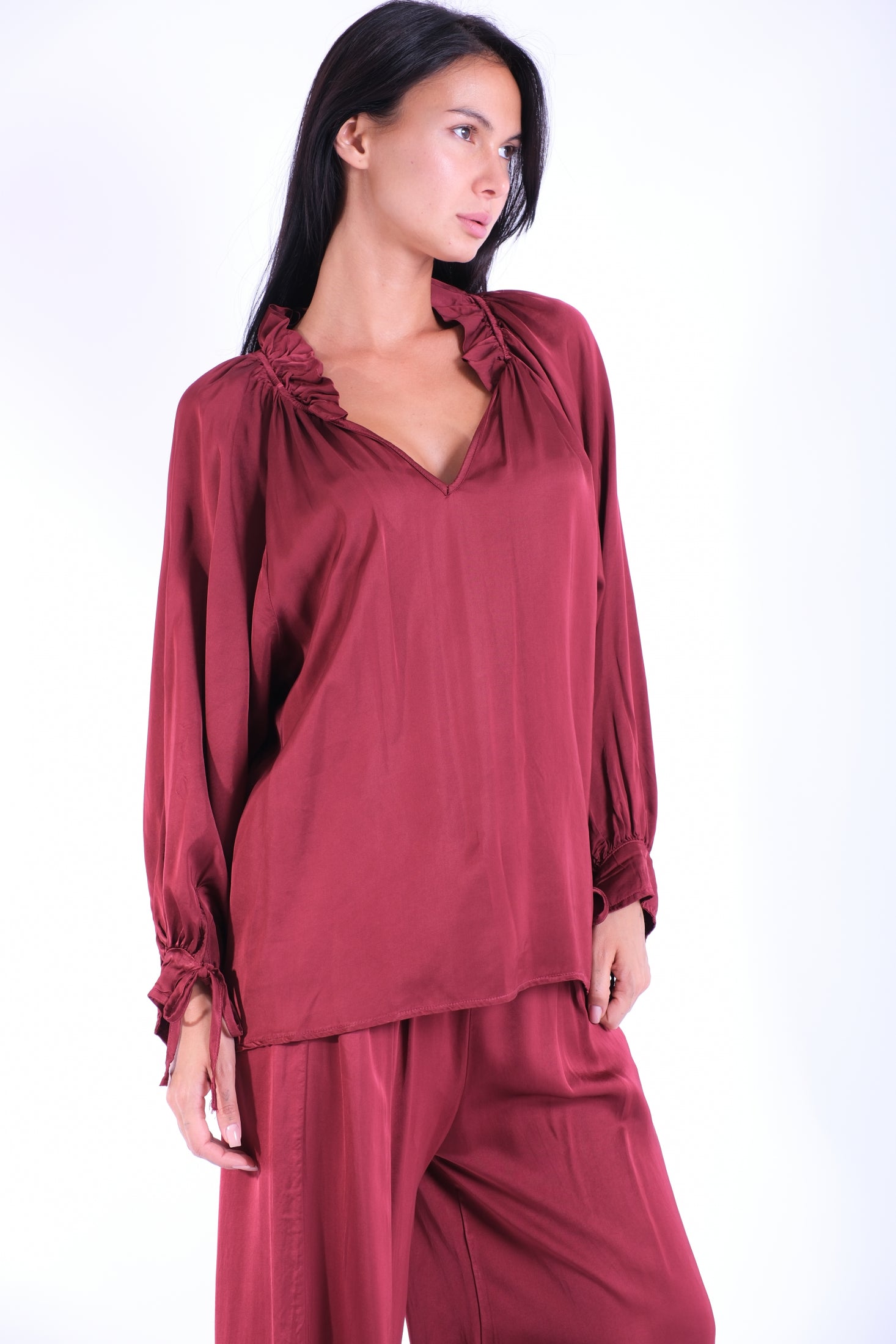 BLUSA COLLO ROUCHES