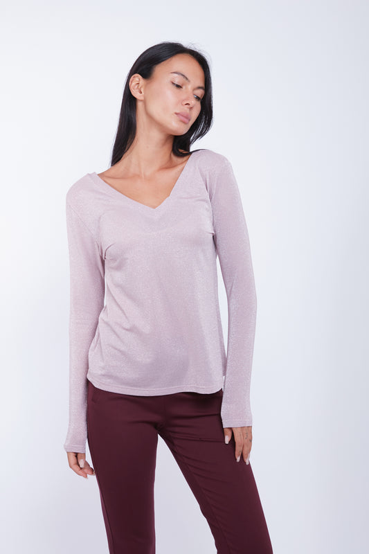 MAGLIA LUREX SCOLLO V