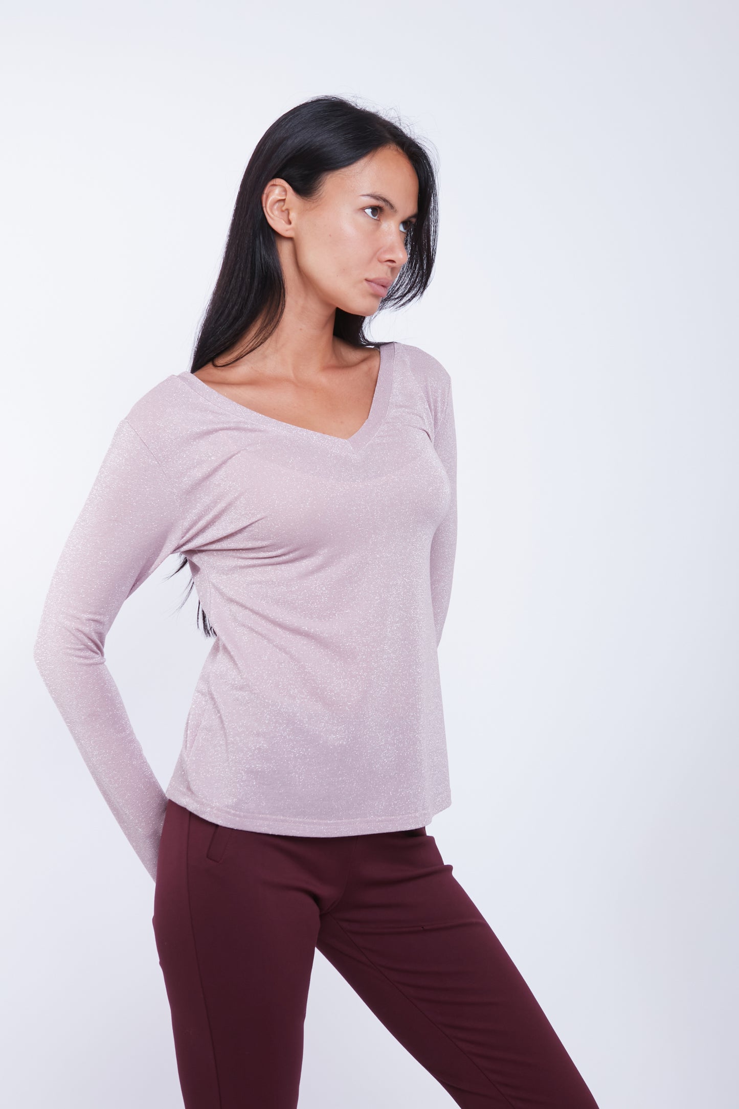 MAGLIA LUREX SCOLLO V