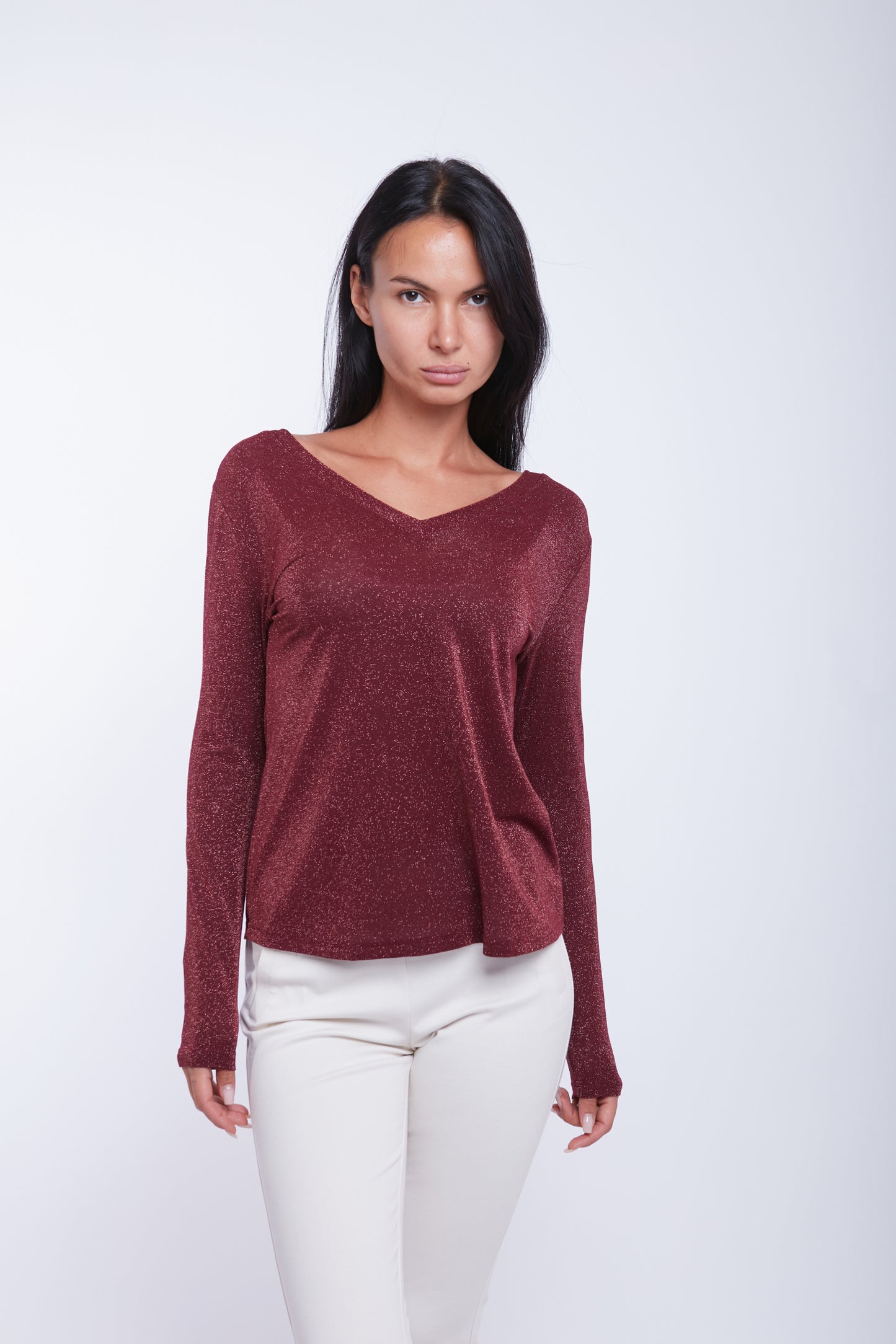 MAGLIA LUREX SCOLLO V