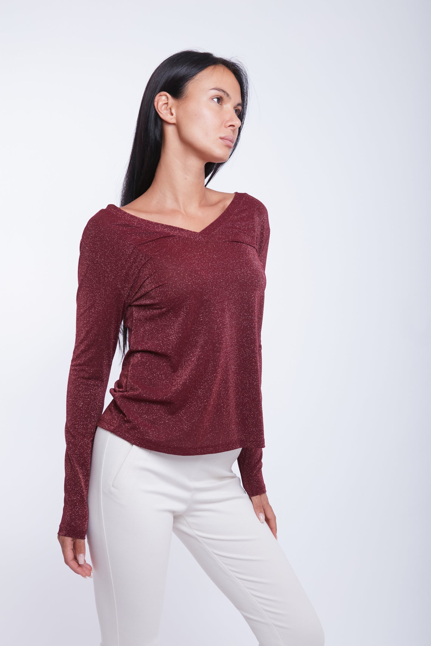 MAGLIA LUREX SCOLLO V