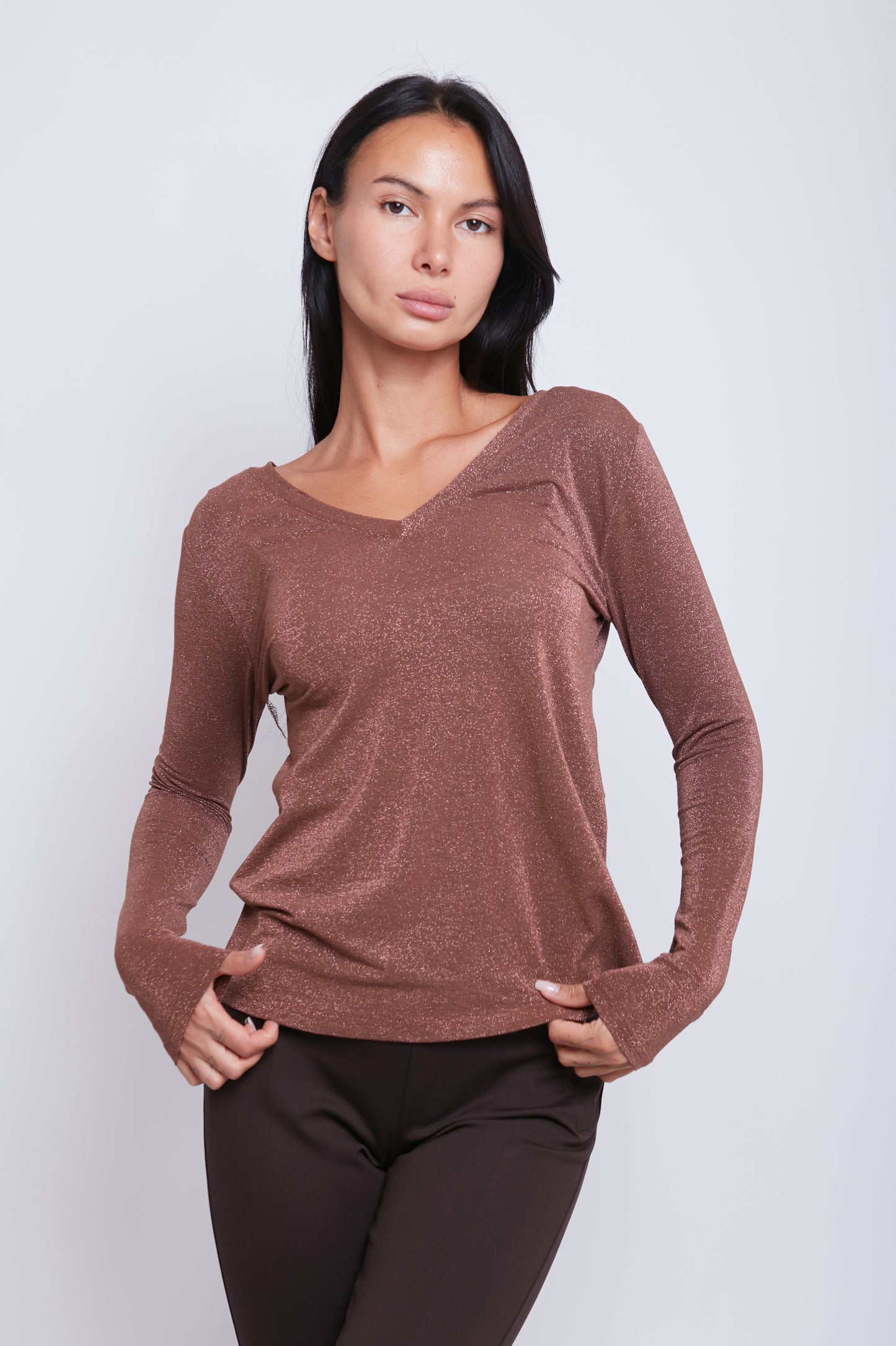 MAGLIA LUREX SCOLLO V