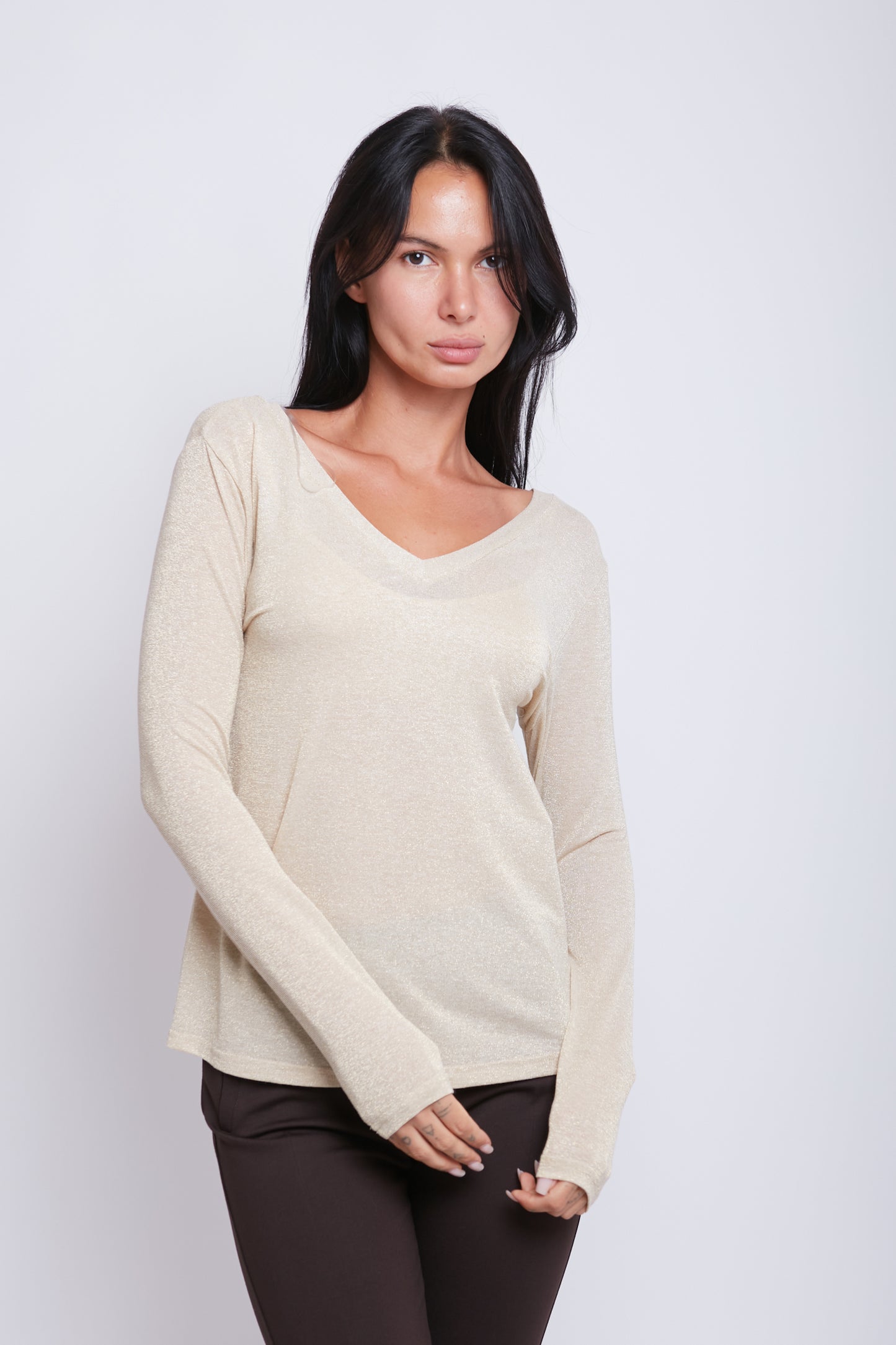 MAGLIA LUREX SCOLLO V