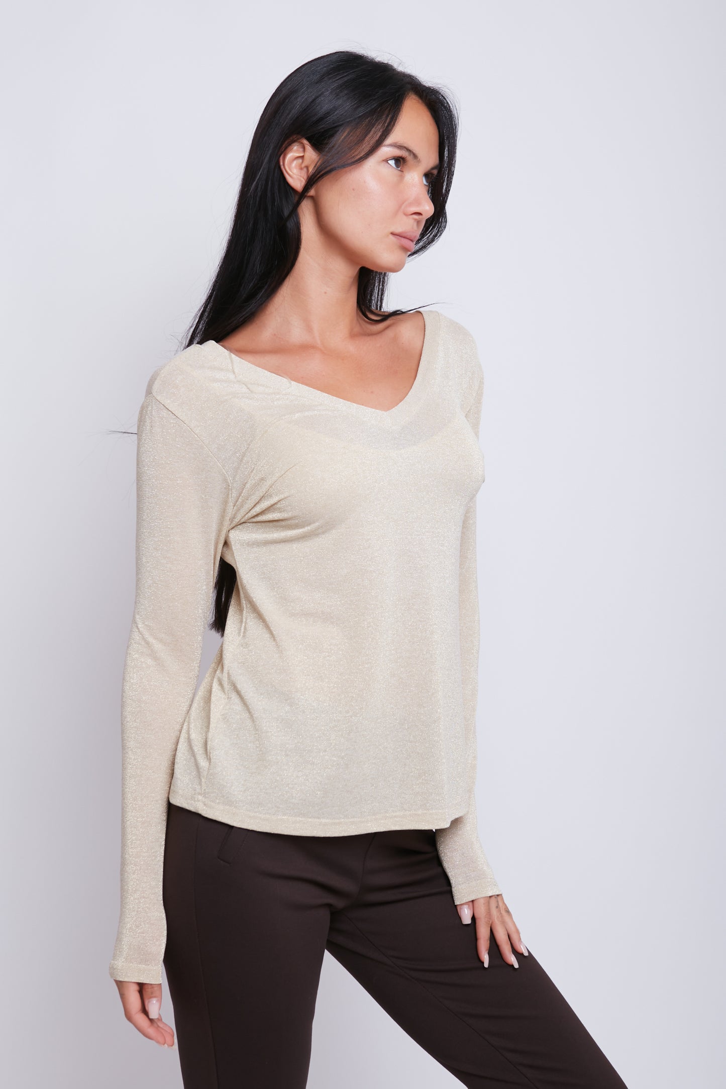 MAGLIA LUREX SCOLLO V