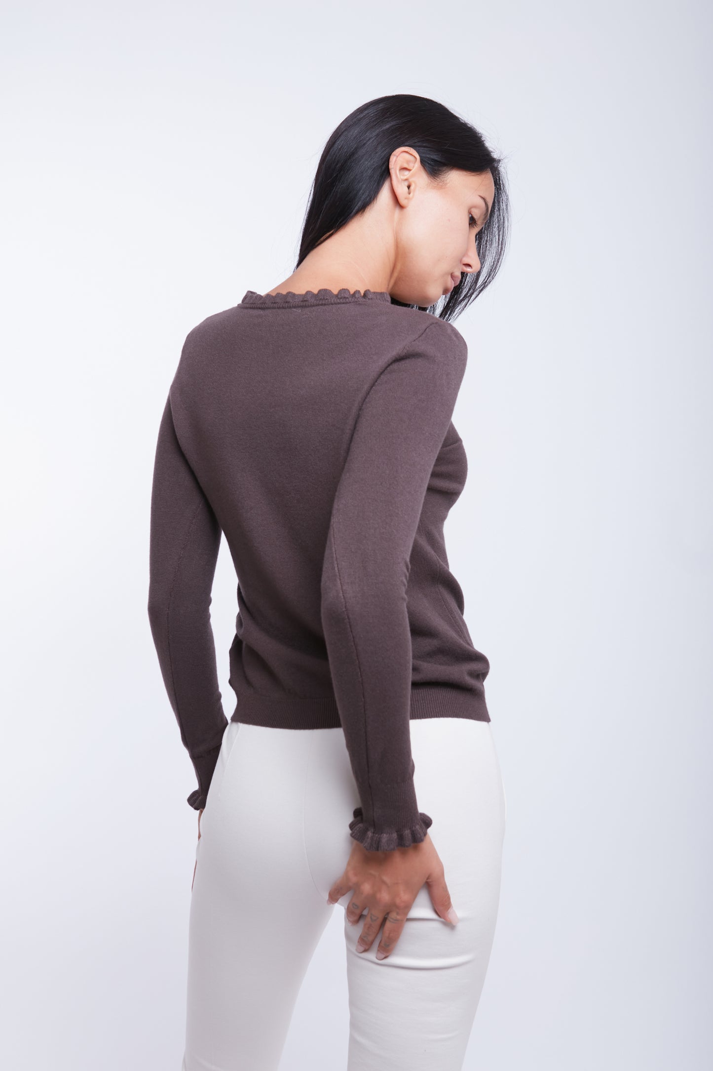 MAGLIA COLLO E MANICA ROUCHES