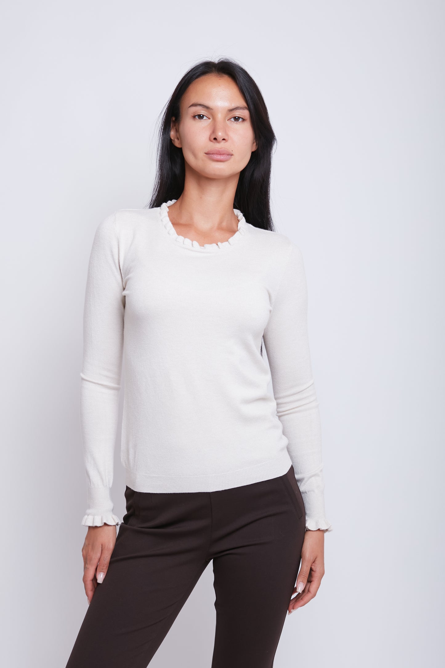 MAGLIA COLLO E MANICA ROUCHES