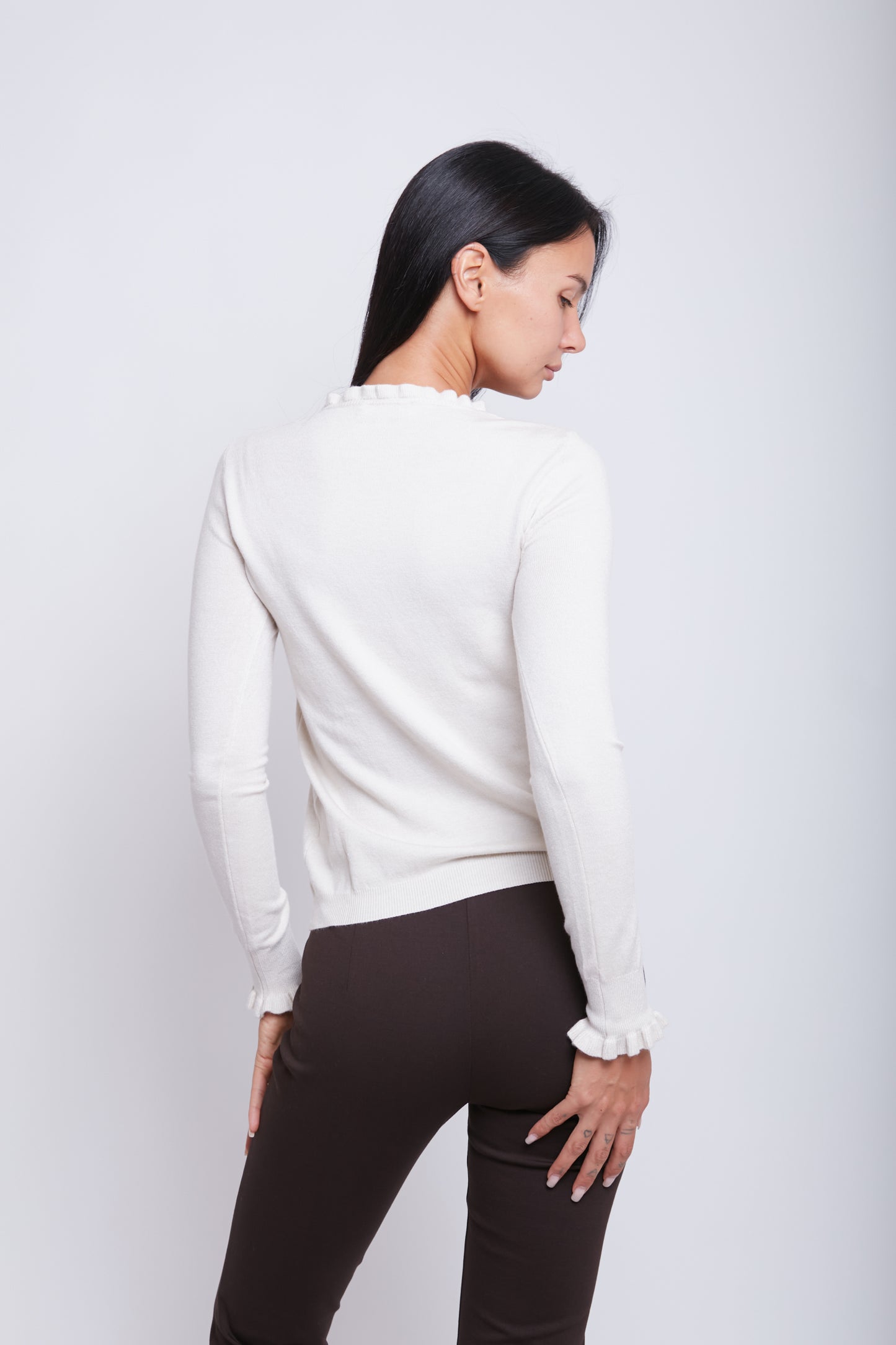 MAGLIA COLLO E MANICA ROUCHES