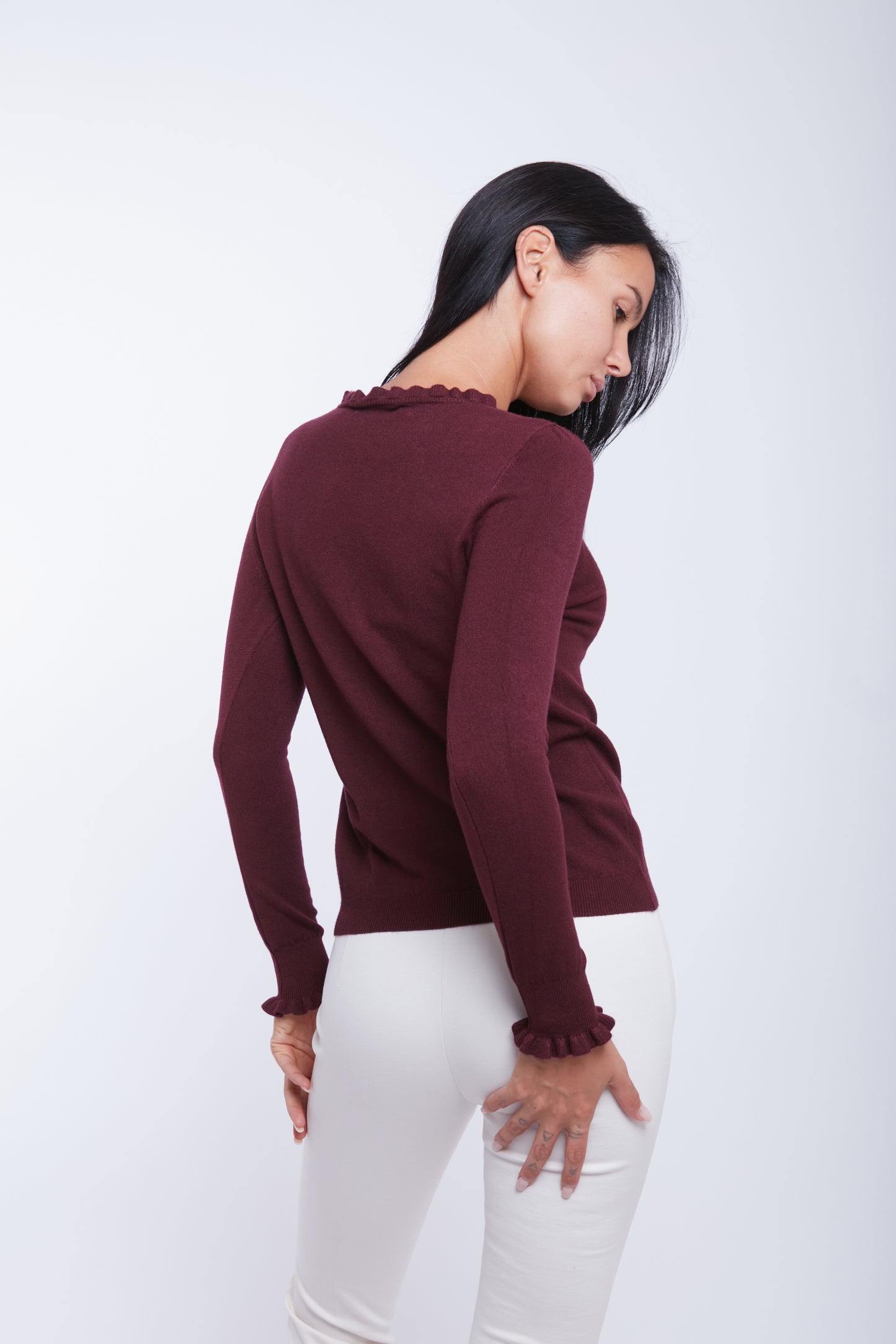 MAGLIA COLLO E MANICA ROUCHES