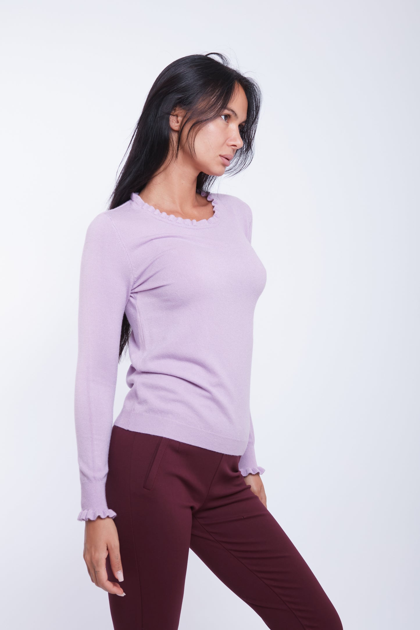 MAGLIA COLLO E MANICA ROUCHES