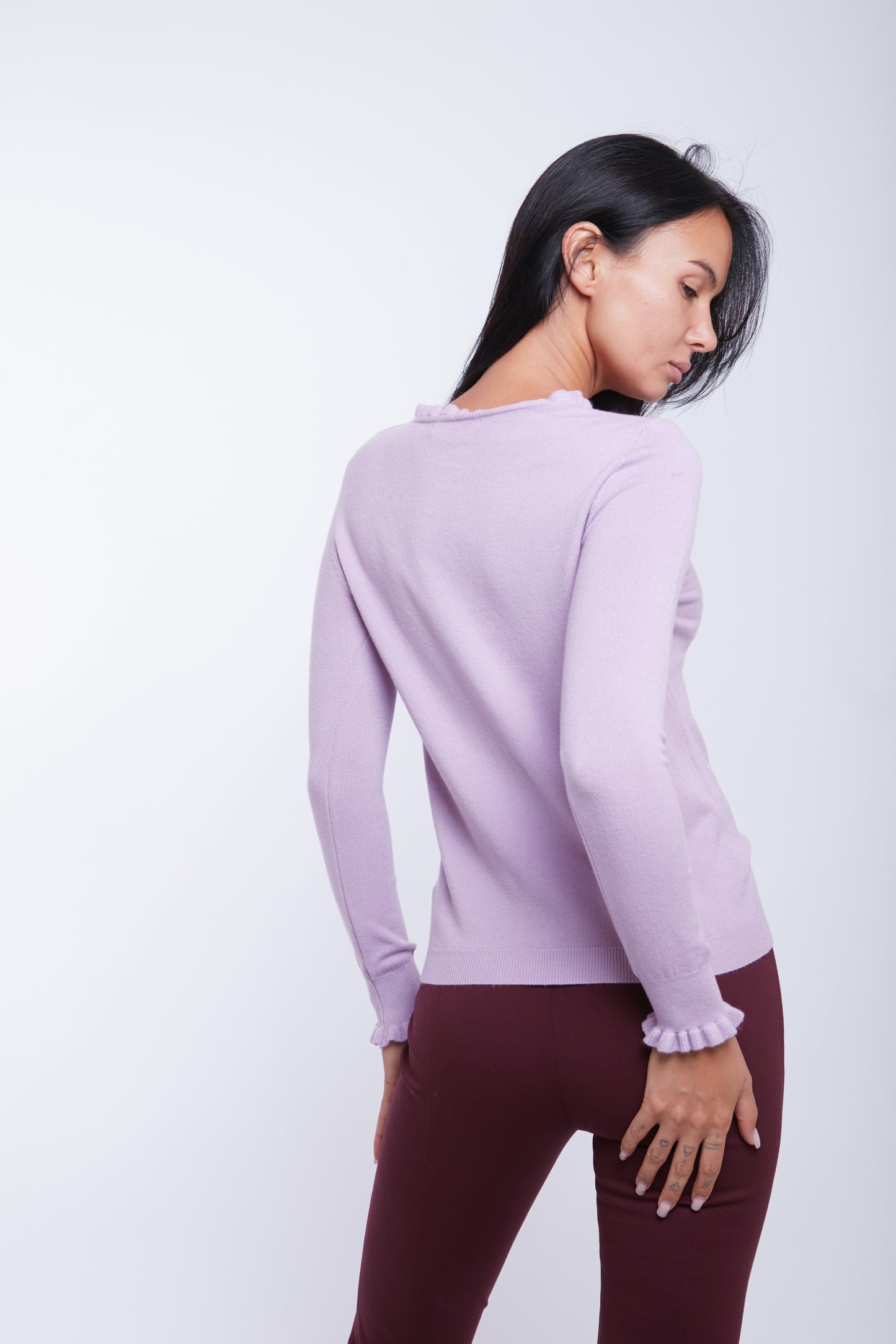 MAGLIA COLLO E MANICA ROUCHES