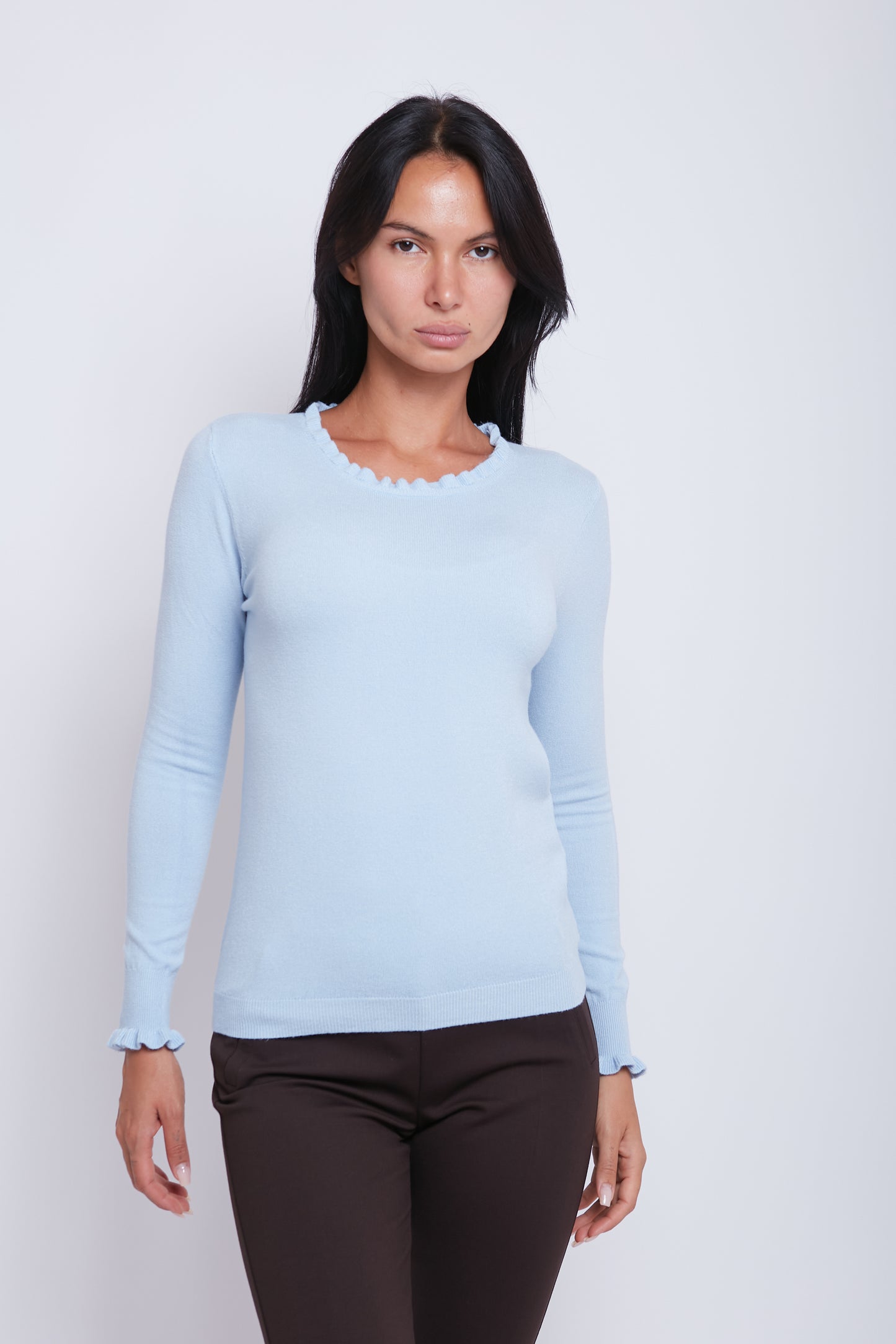 MAGLIA COLLO E MANICA ROUCHES