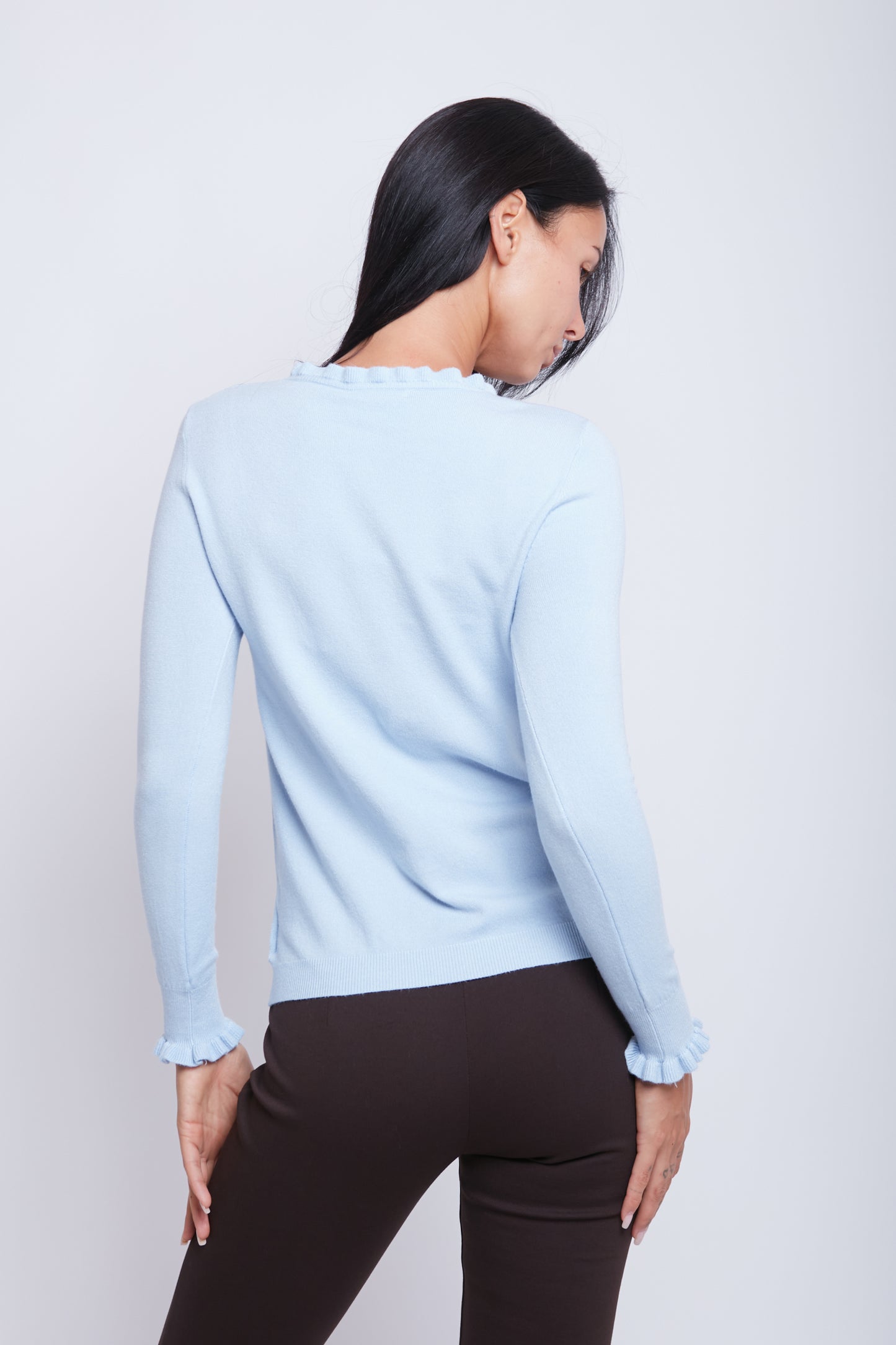 MAGLIA COLLO E MANICA ROUCHES