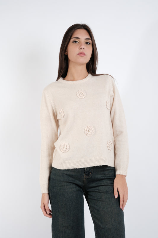 MAGLIA FIORI RICAMATI