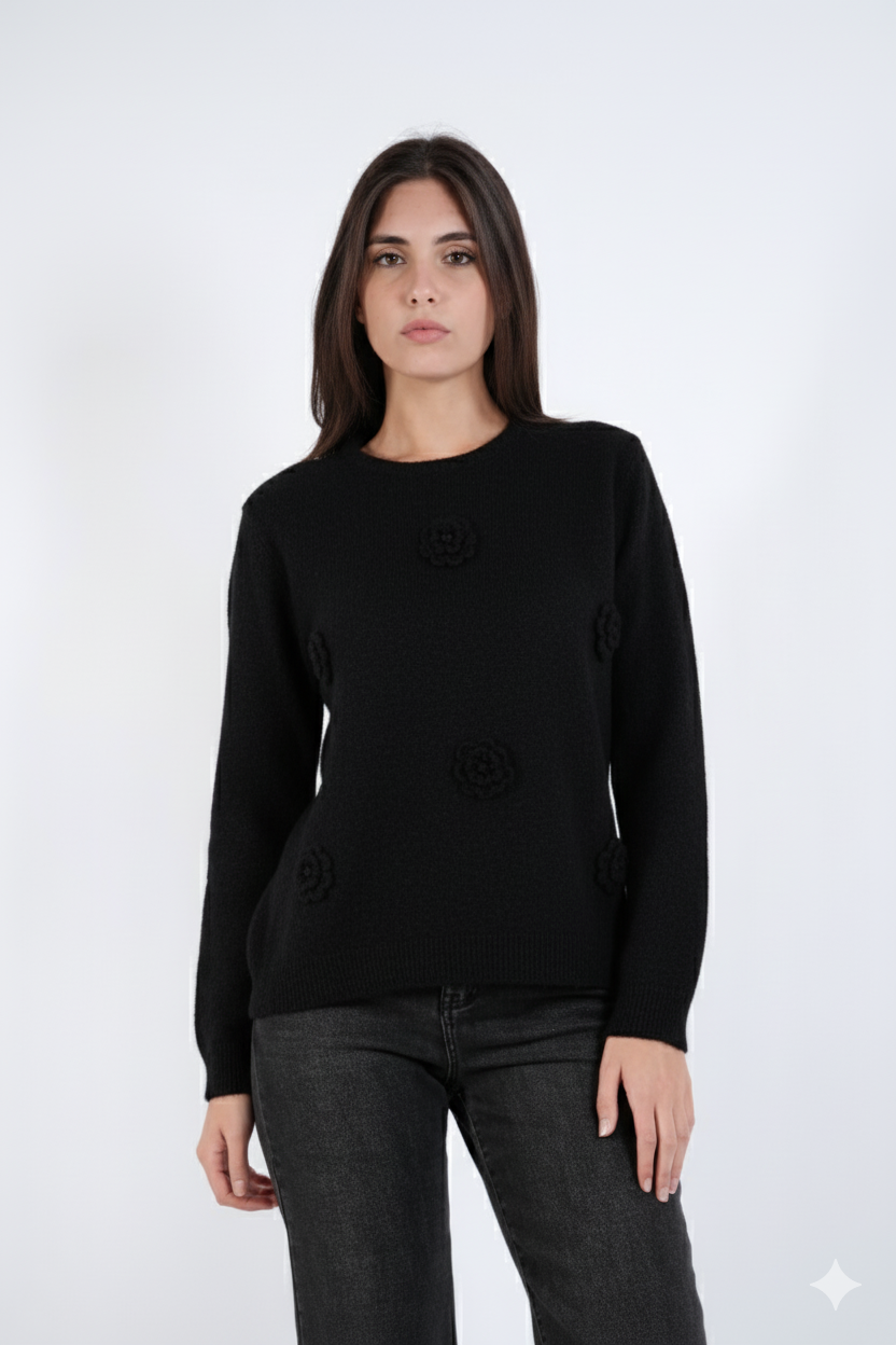 MAGLIA FIORI RICAMATI