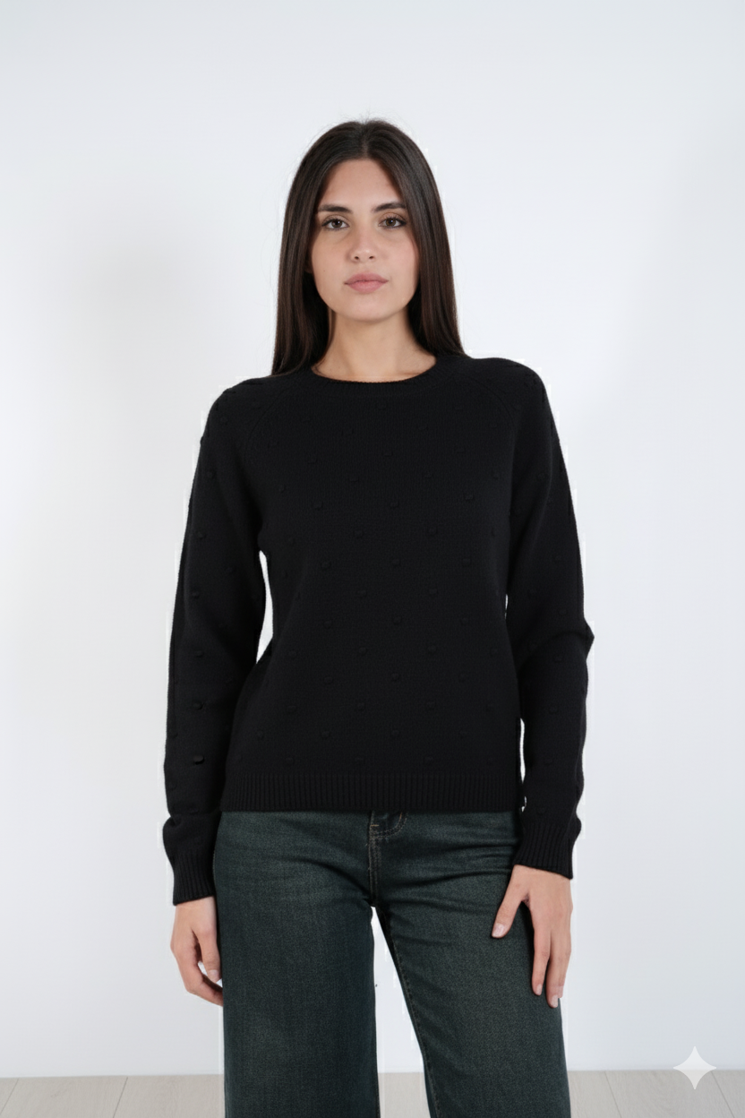 MAGLIA POIS RICAMATI