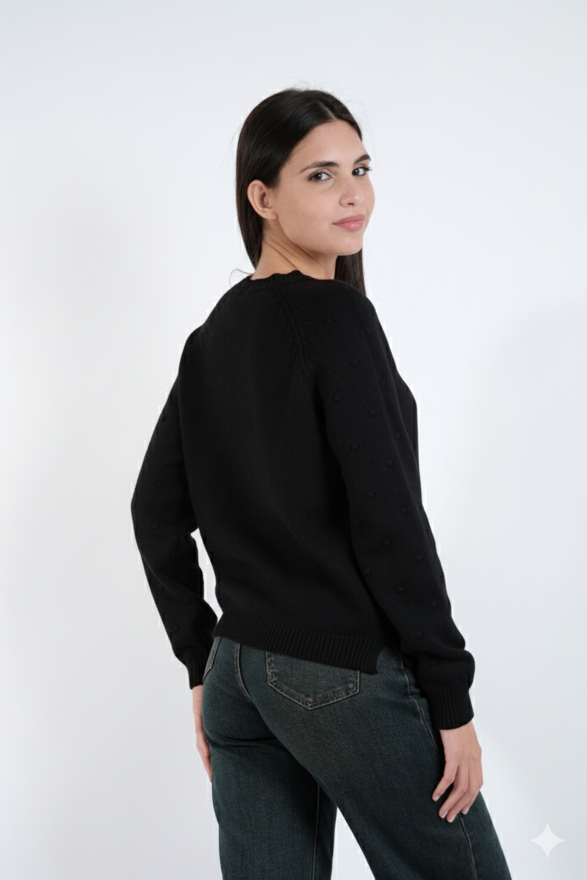 MAGLIA POIS RICAMATI