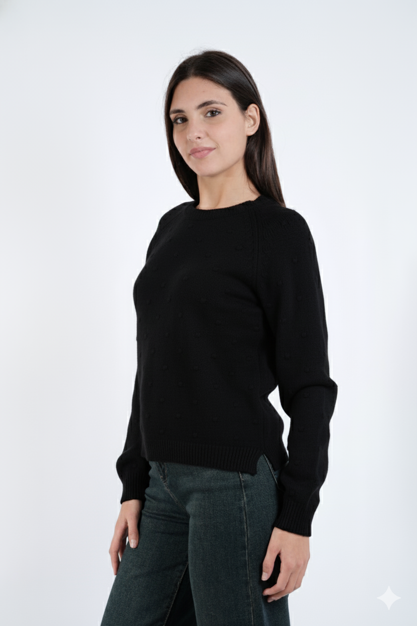 MAGLIA POIS RICAMATI