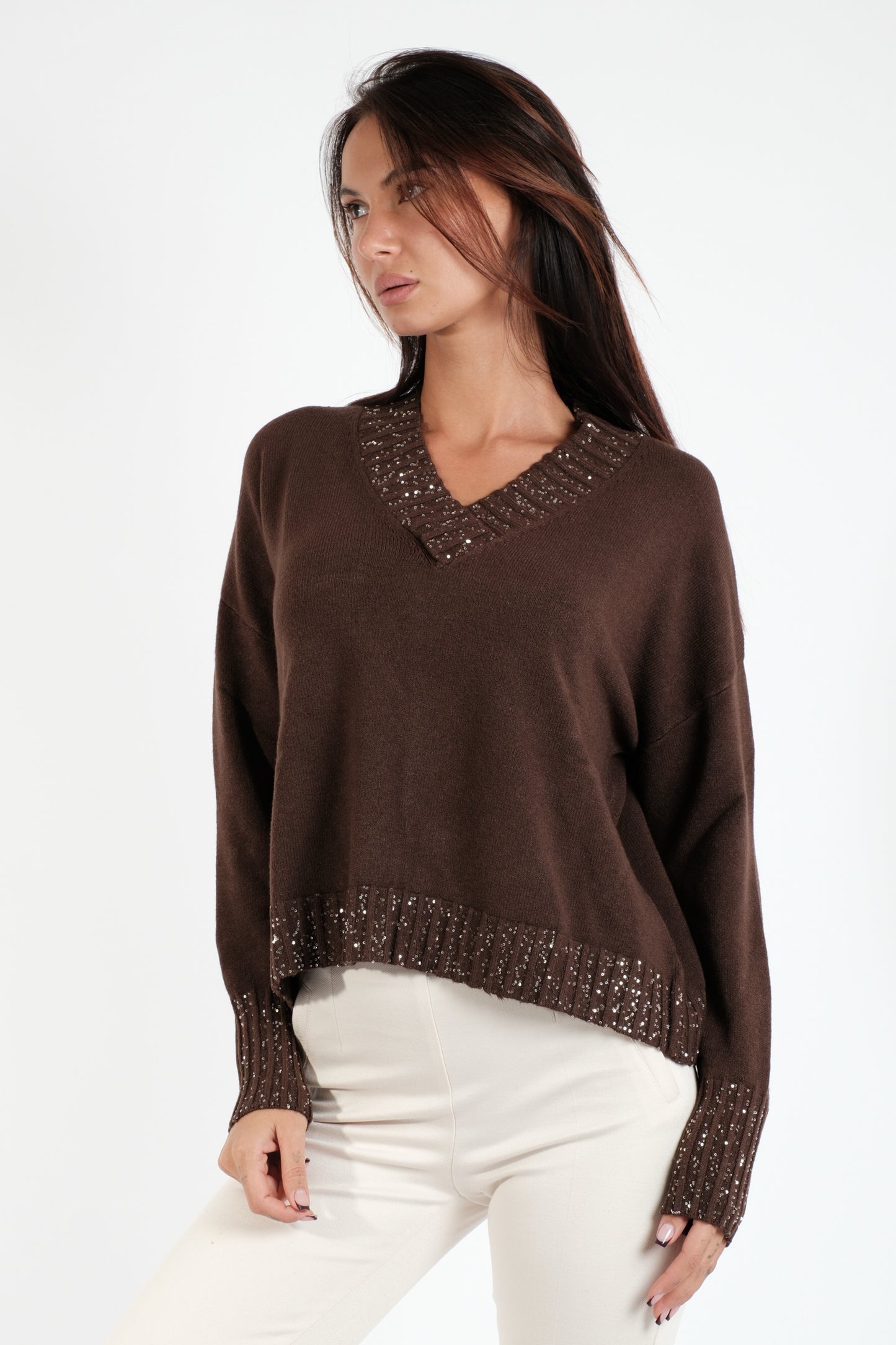 MAGLIA LUREX SCOLLO V