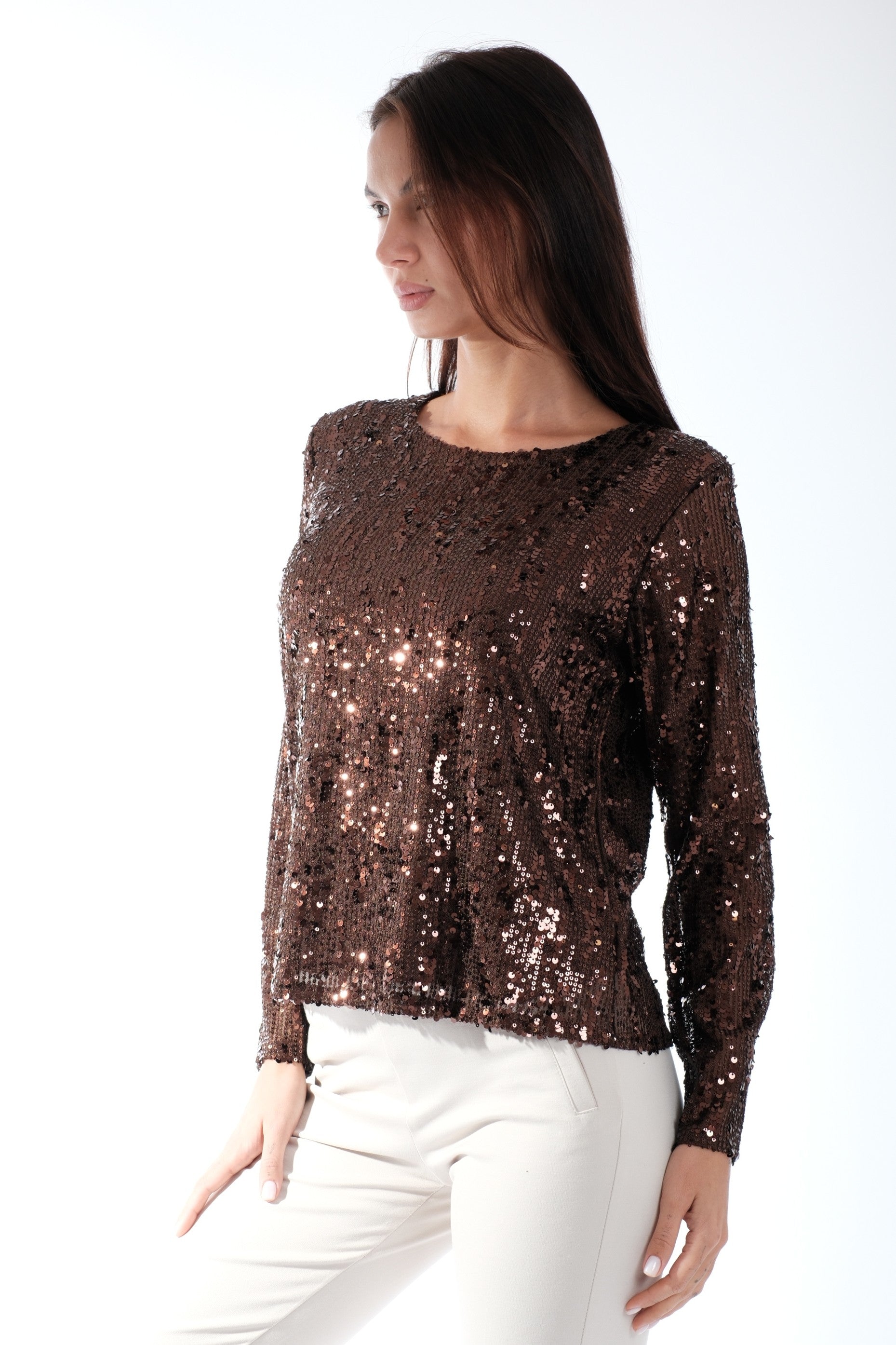 BLUSA PAILLETTES|Colore:Moro