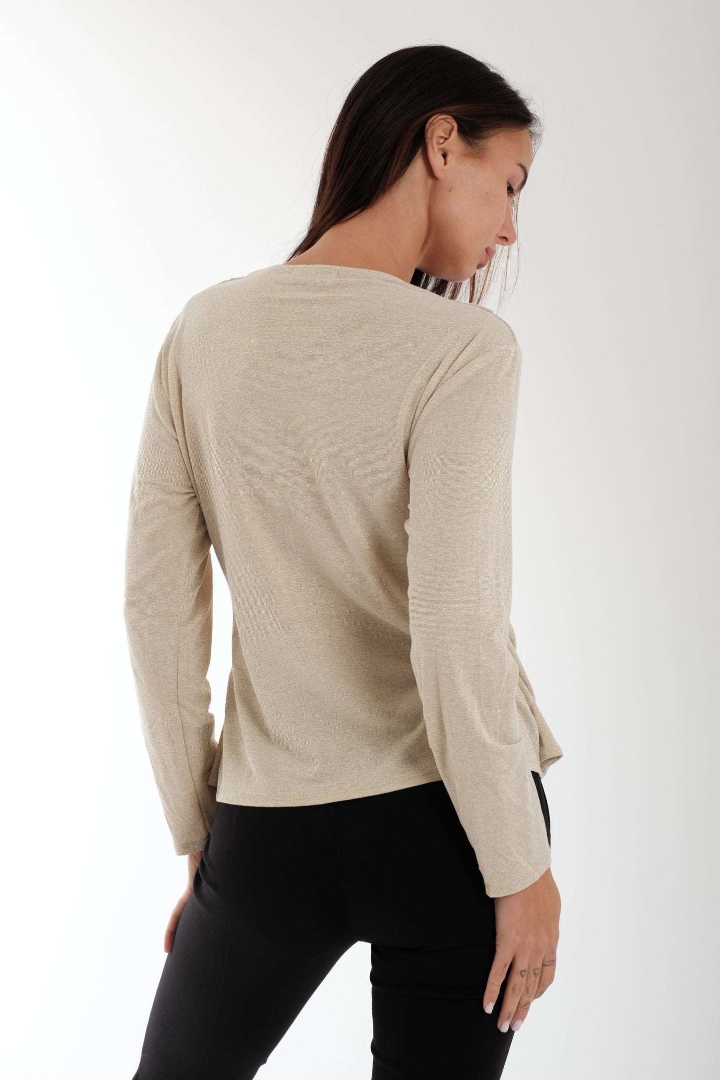 BLUSA INCROCIO LUREX|Colore:Oro