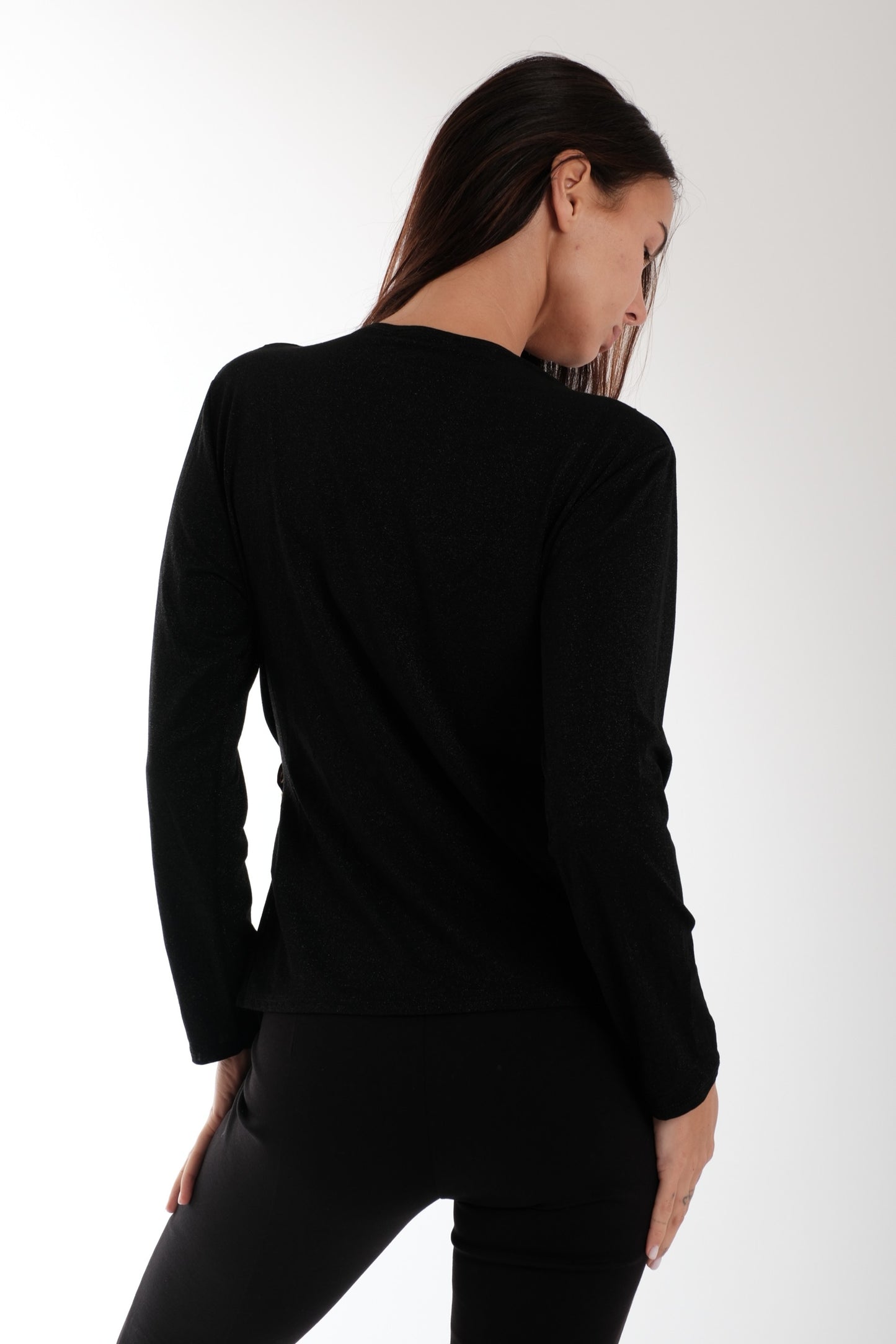 BLUSA INCROCIO LUREX|Colore:Nero