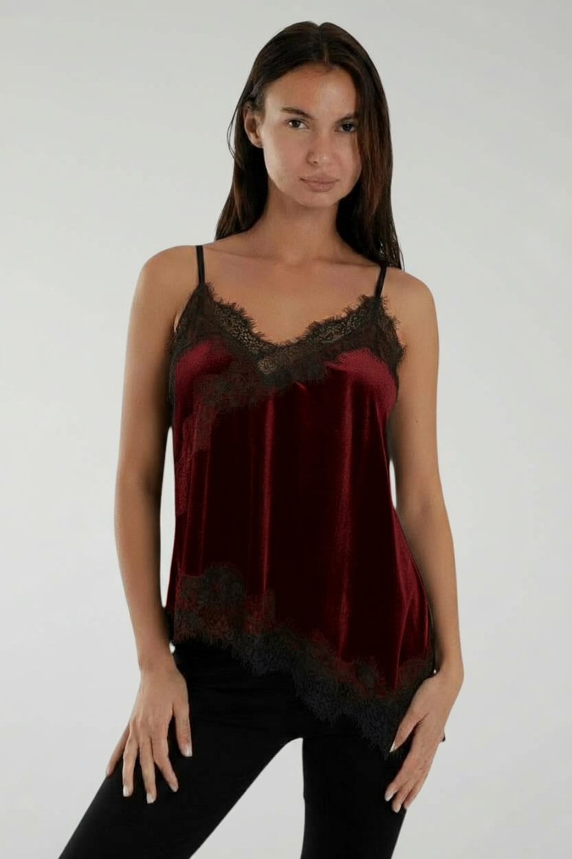 TOP CON RICAMI|Colore:Bordeaux