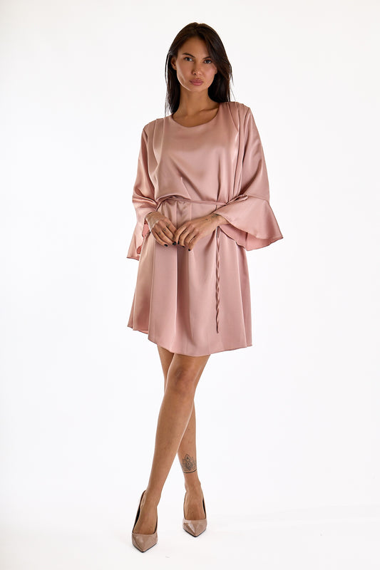 ABITO SPALLA FRANGE RASO|Colore:Rosa