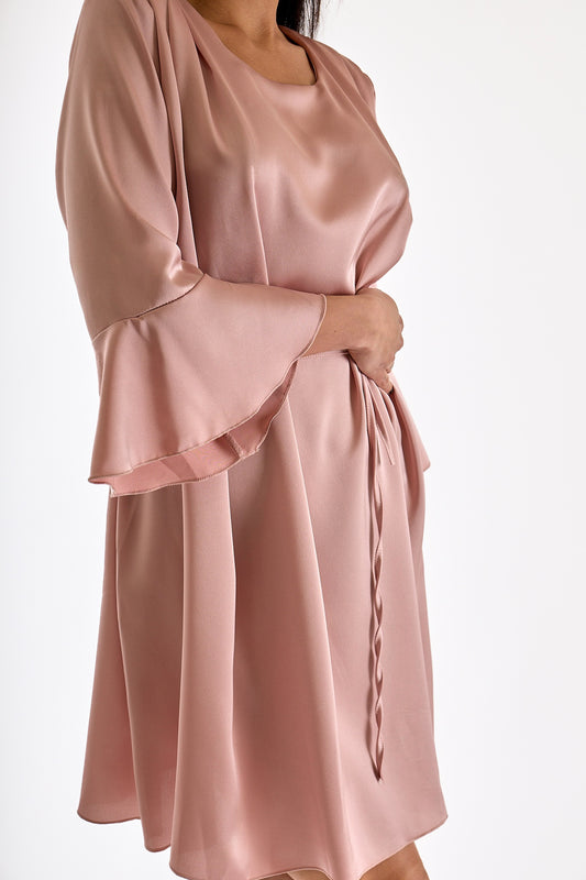 ABITO SPALLA FRANGE RASO|Colore:Rosa