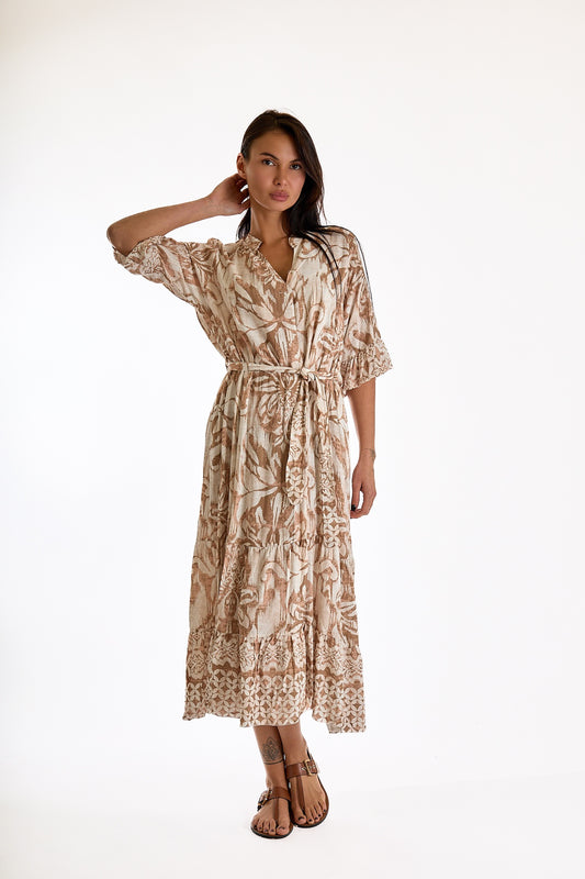 ABITO LUNGO FANTASIA|Colore:Sabbia