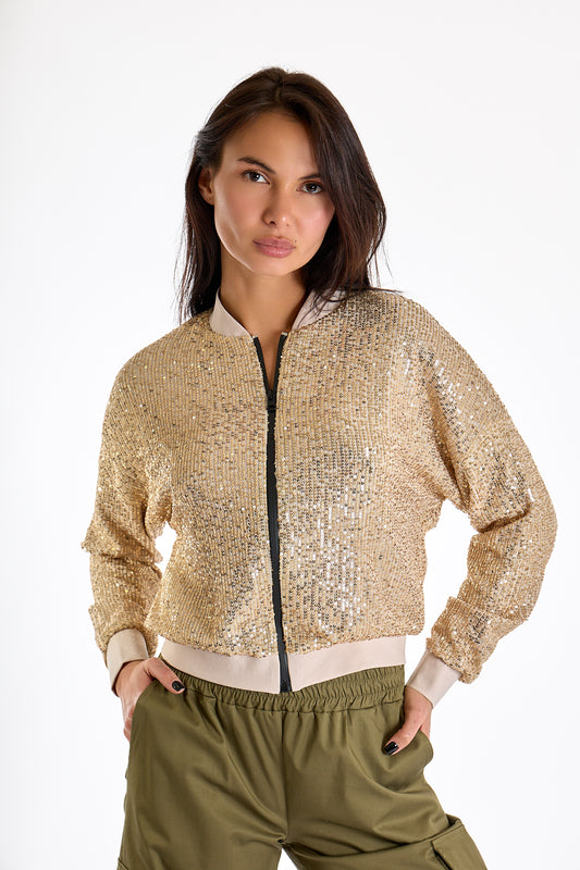 BOMBER PAILLETTES|Colore:Oro