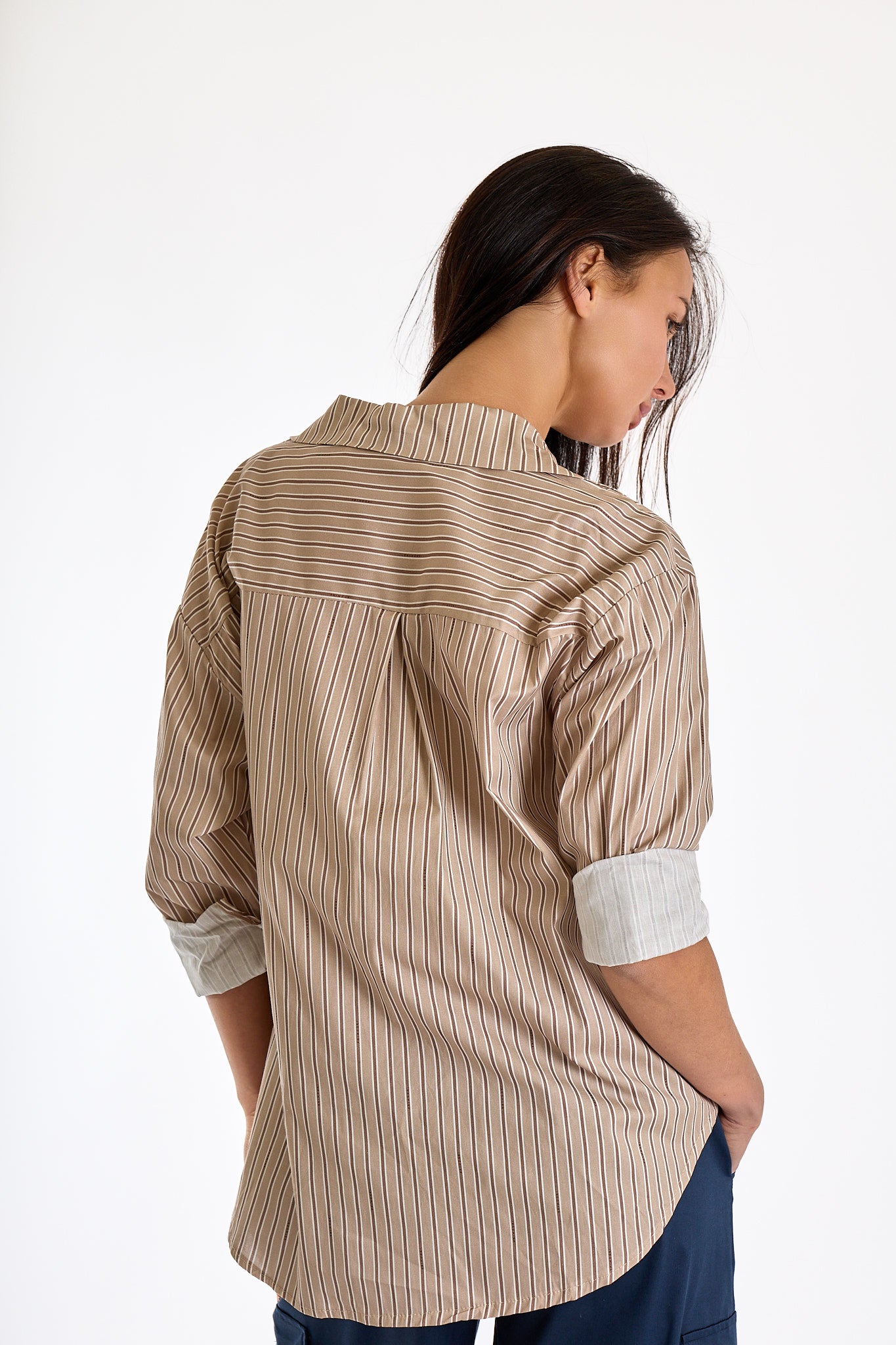 CAMICIA RIGATA|Colore:Sabbia