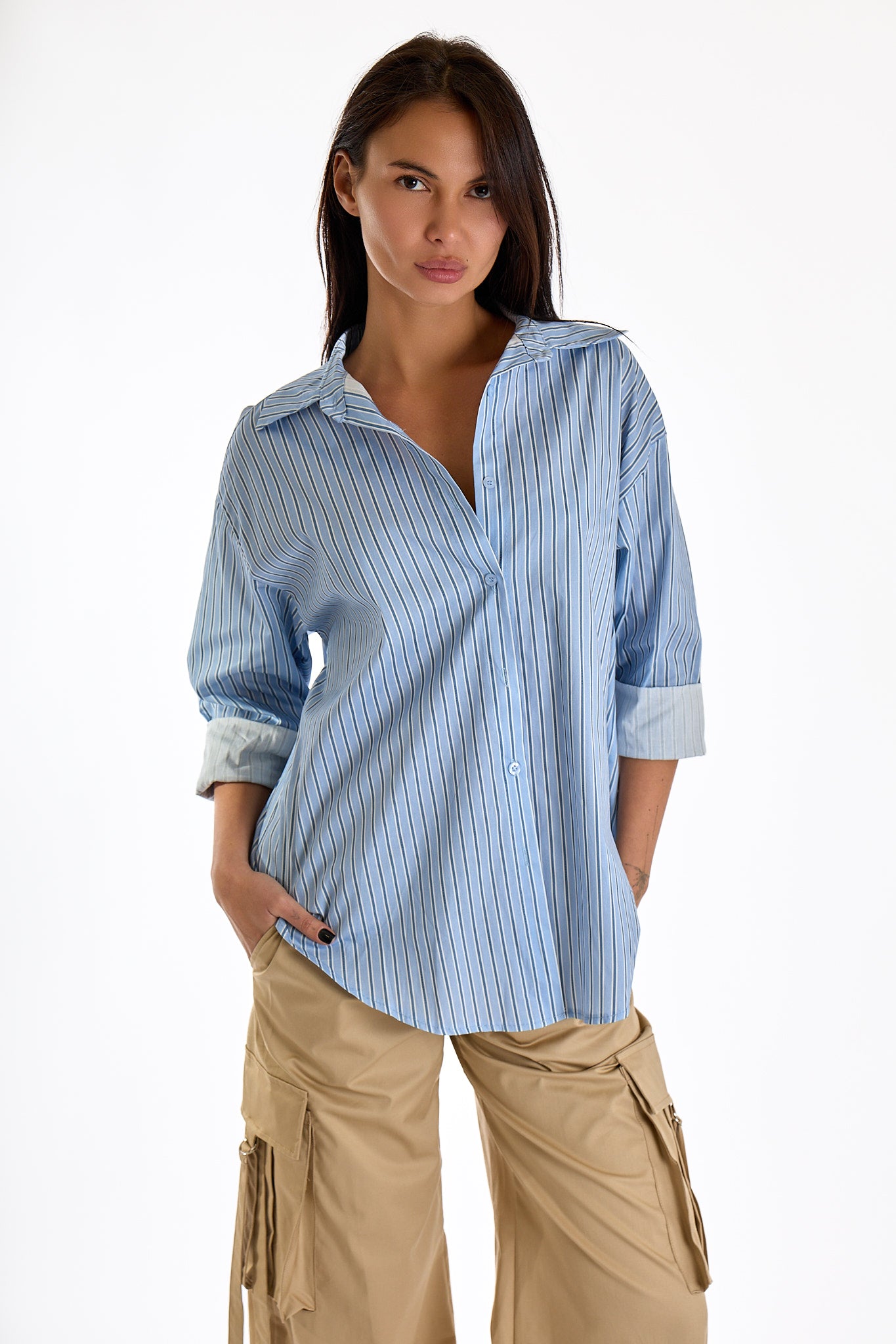 CAMICIA RIGATA|Colore:Celeste