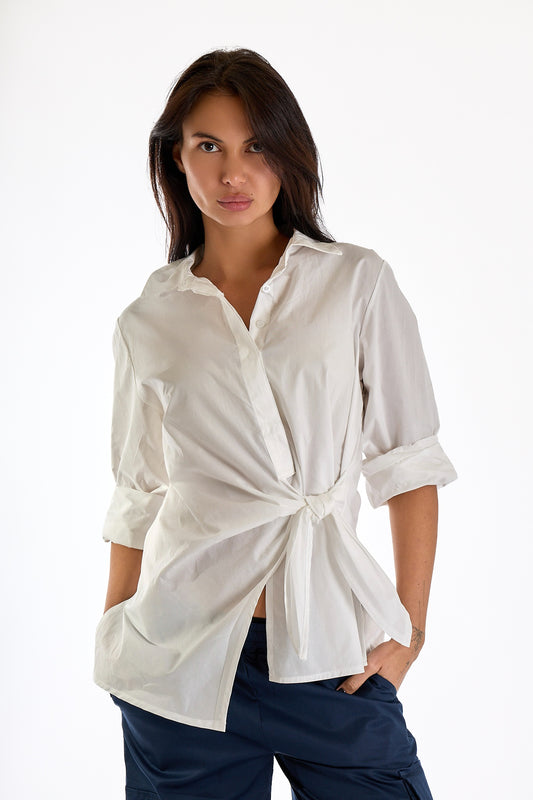 CAMICIA NODO LATERALE|Colore:Bianco
