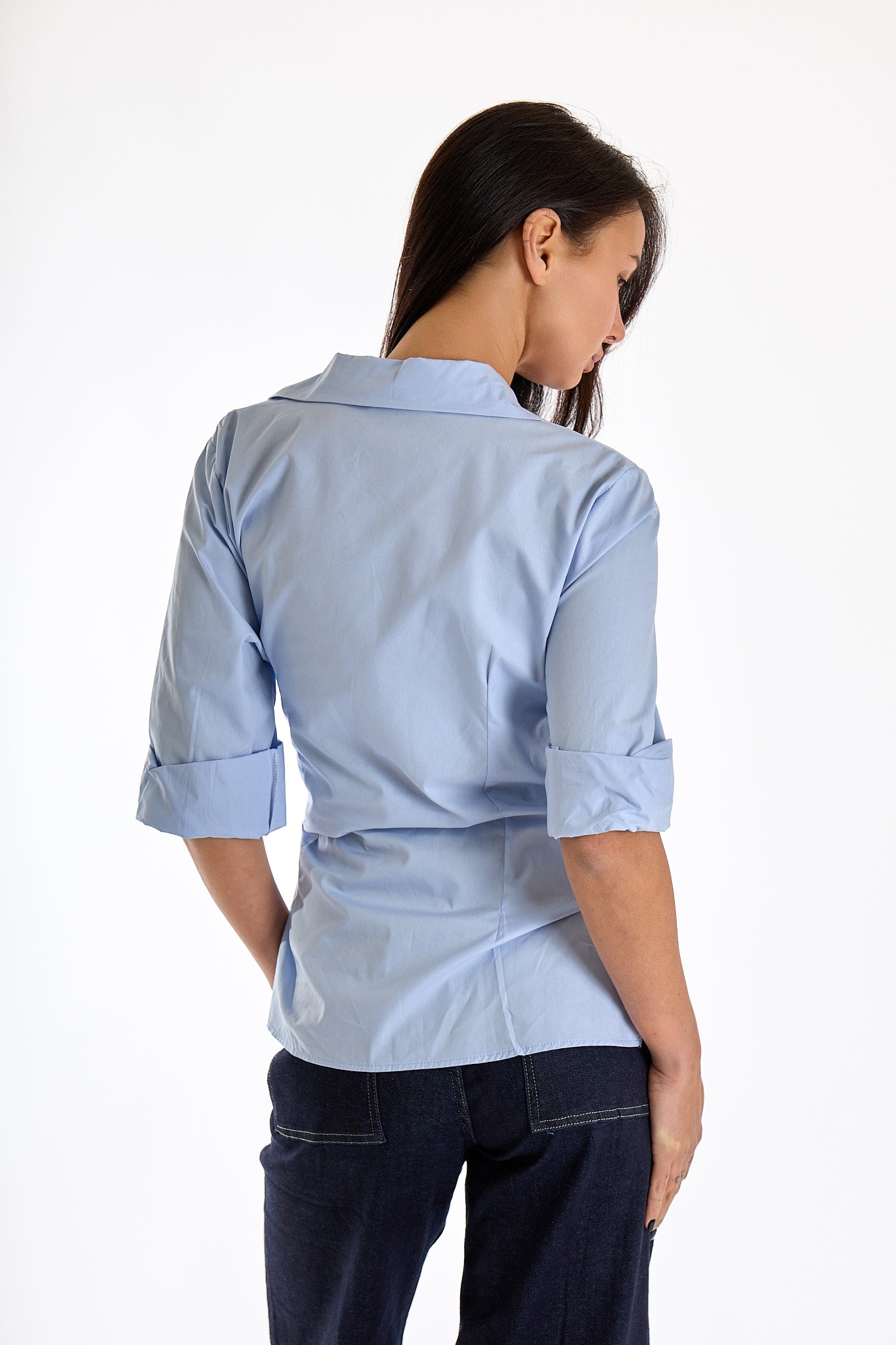 CAMICIA NODO LATERALE|Colore:Celeste