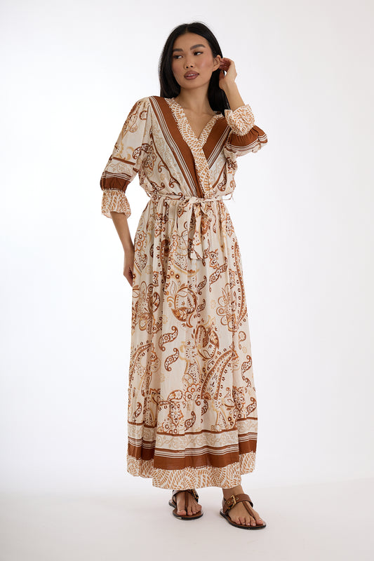 ABITO LUNGO FANTASIA|Colore:Sabbia