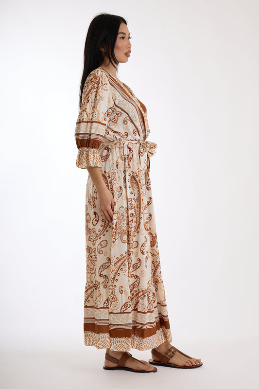 ABITO LUNGO FANTASIA|Colore:Sabbia