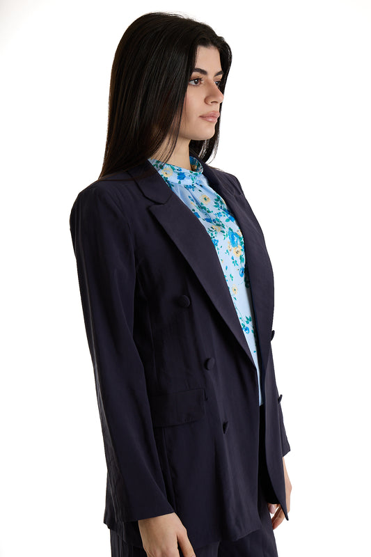 GIACCA BOTTONI IN TINTA|Colore:Blu