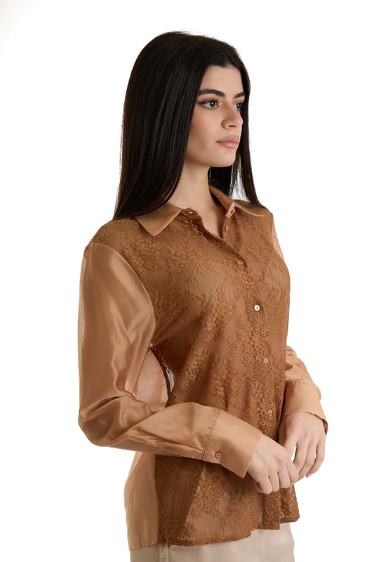 CAMICIA PIZZO|Colore:Terracotta