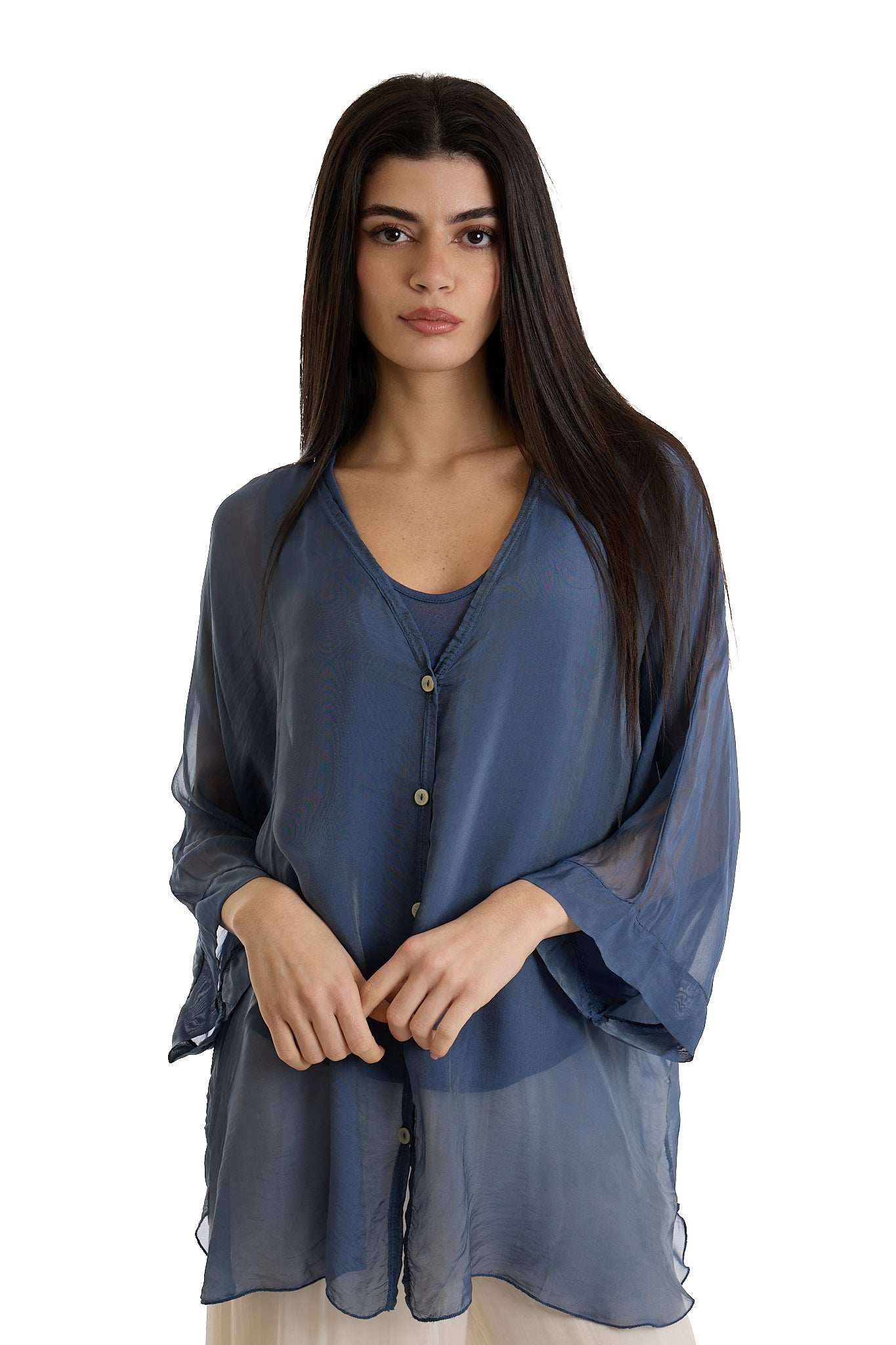 CAMICIA SETA|Colore:Blu