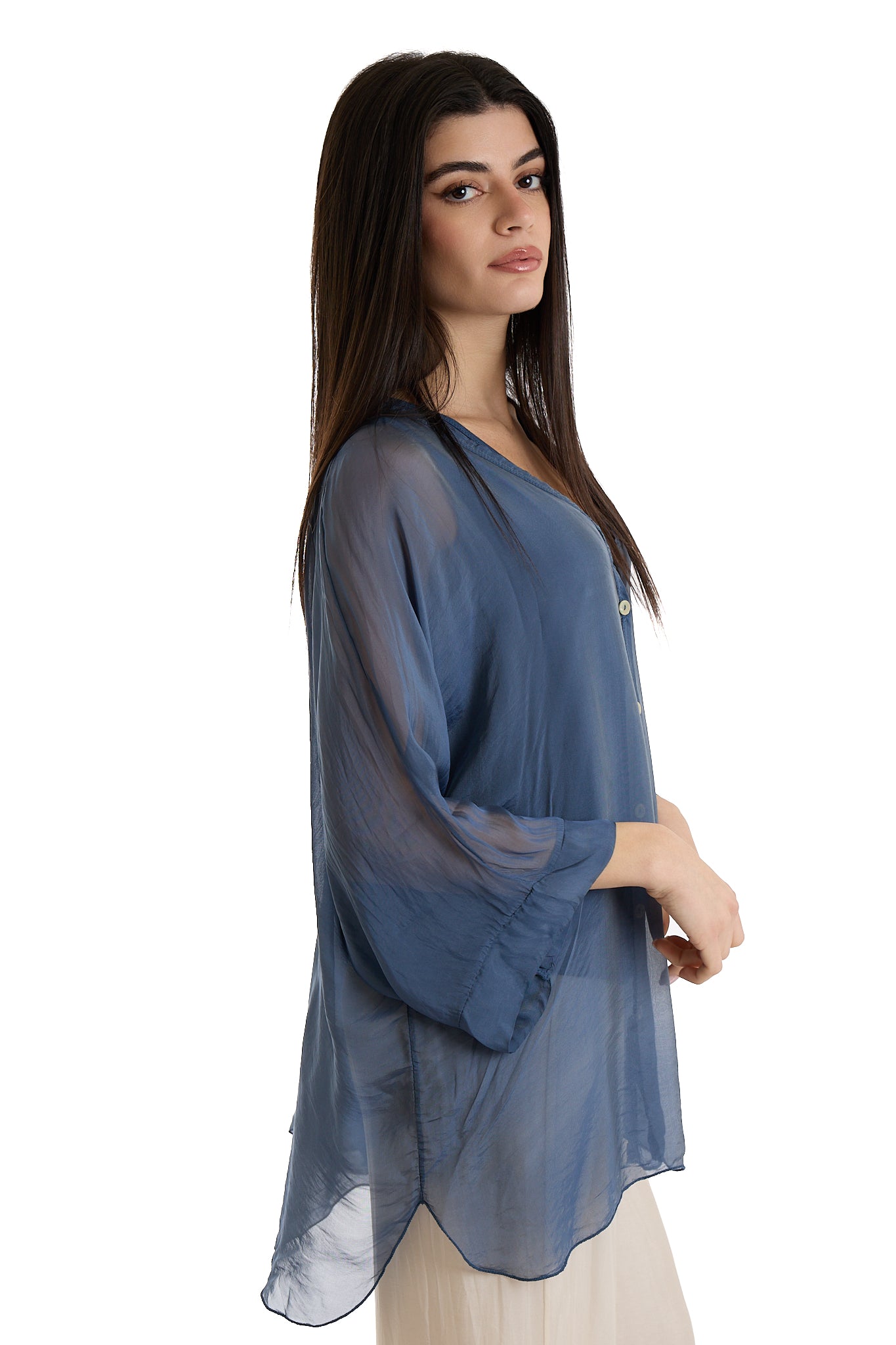 CAMICIA SETA|Colore:Blu