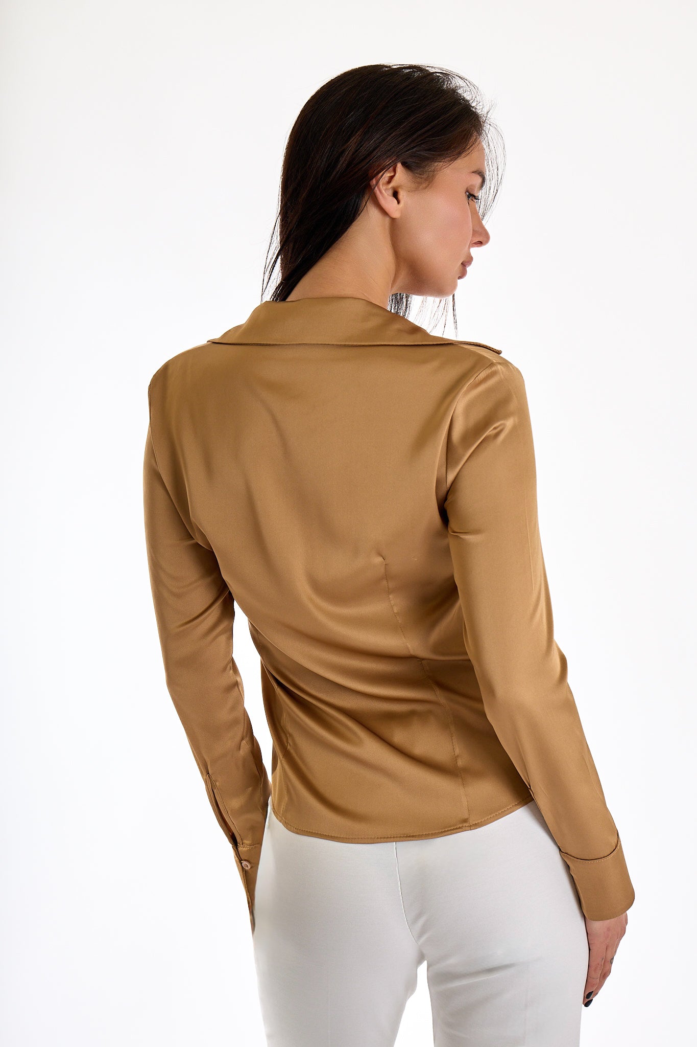 CAMICIA RASO|Colore:Cammello