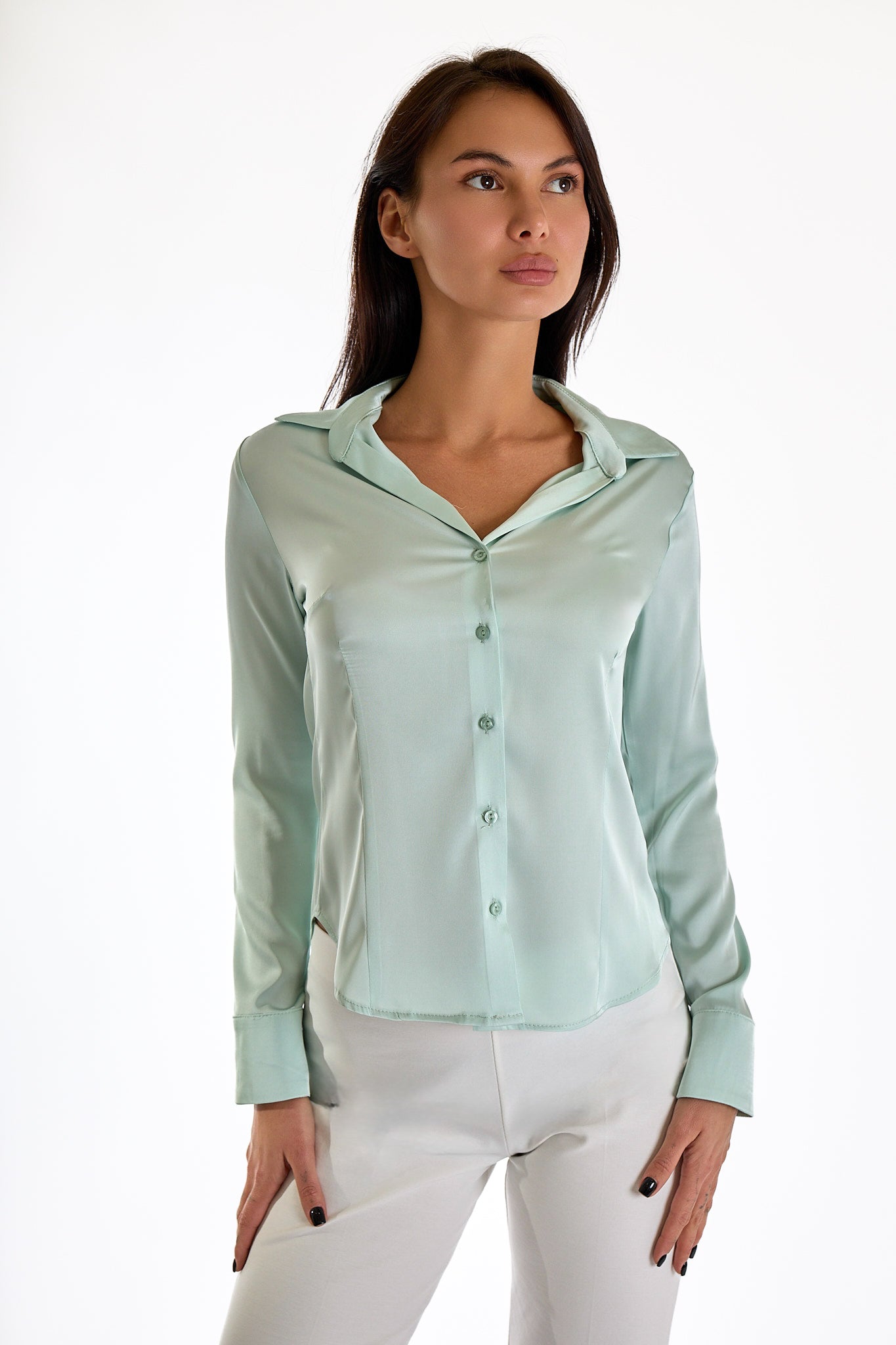 CAMICIA RASO|Colore:Menta