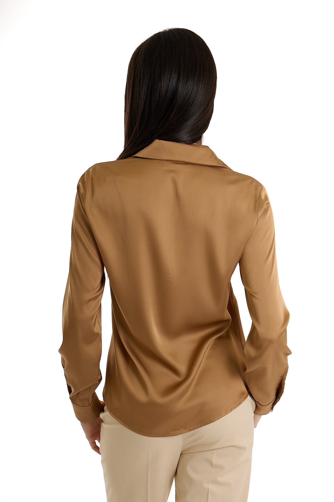 CAMICIA RASO|Colore:Cammello