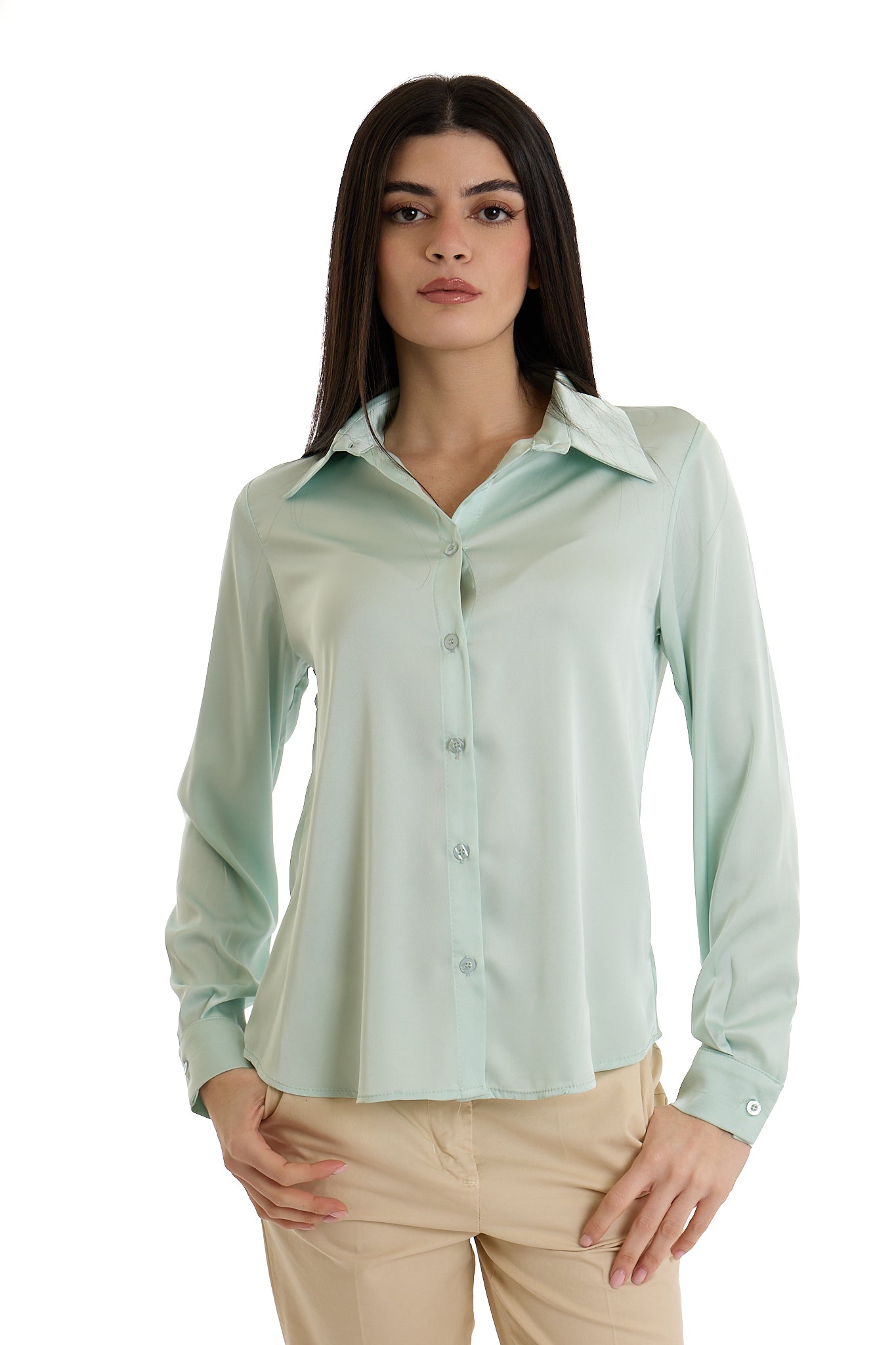 CAMICIA RASO|Colore:Menta