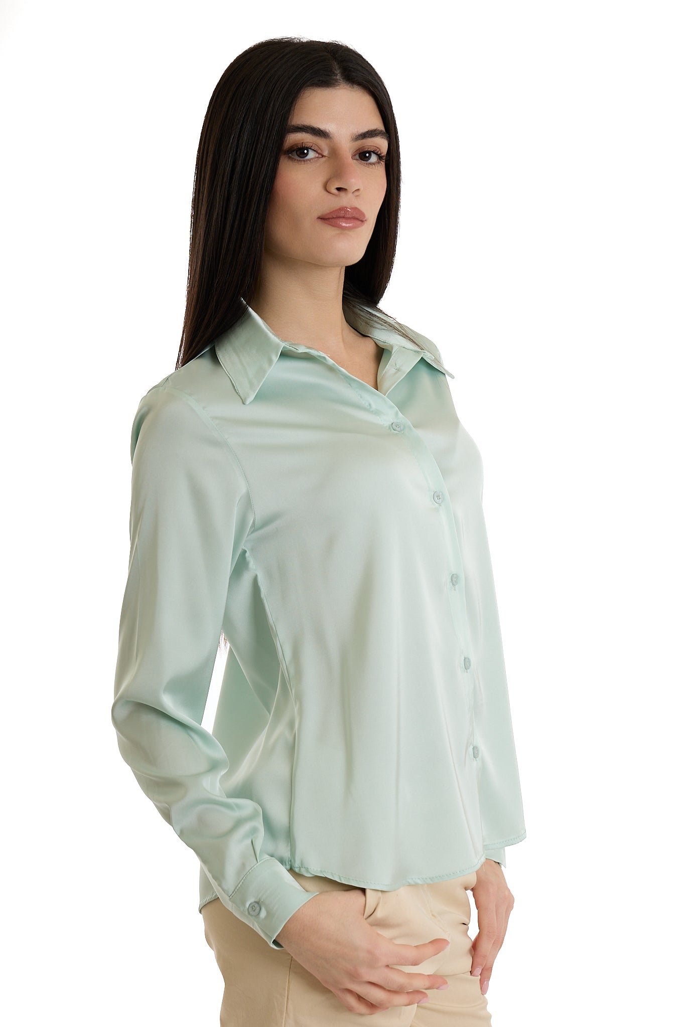 CAMICIA RASO|Colore:Menta
