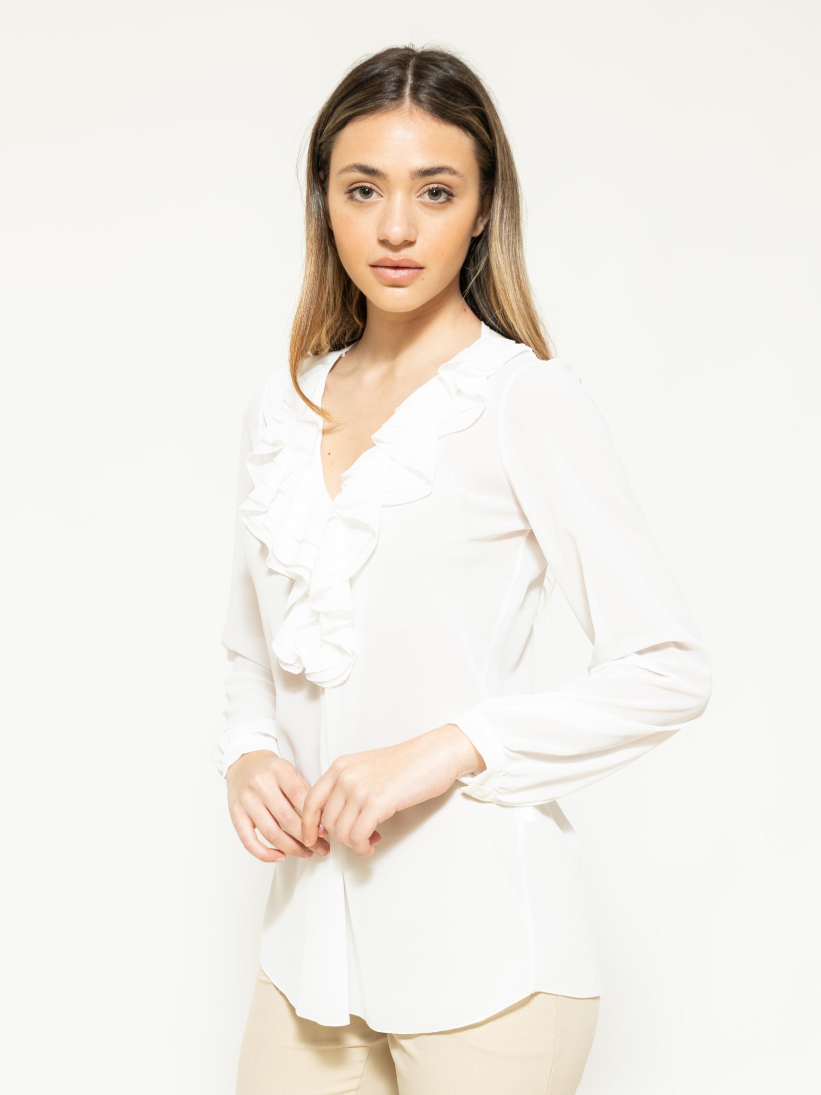 Camicia con rouches