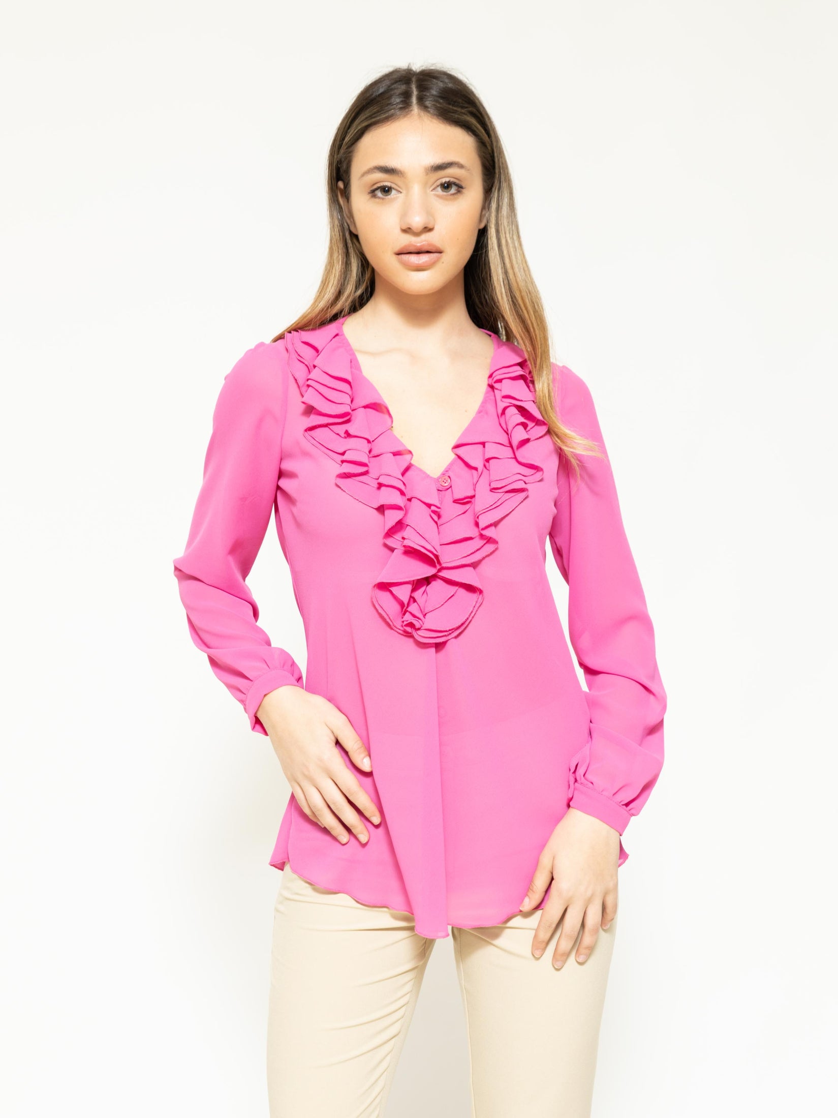 Camicia con rouches